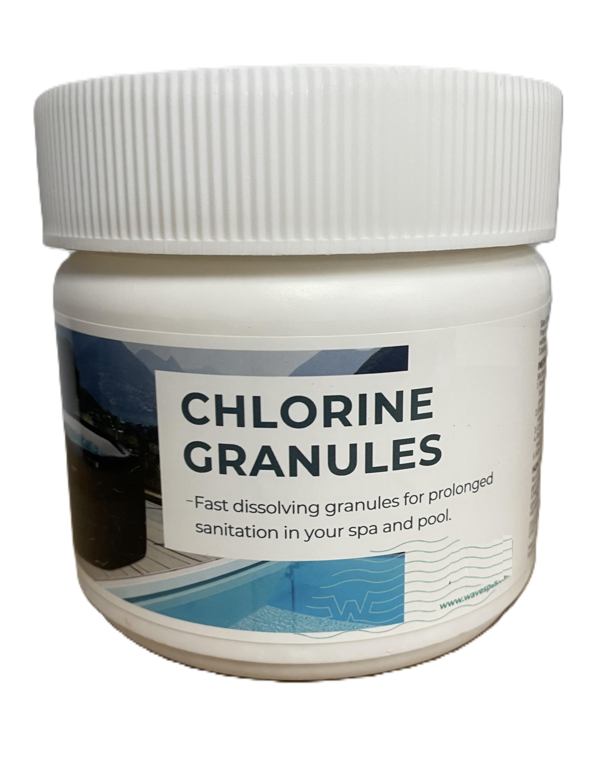 WAVE Chlorine Granules for Hot Tub Spa and Swimming Pool Water Treatment for Rapid Disinfecting and Cleaning, 1 kg
