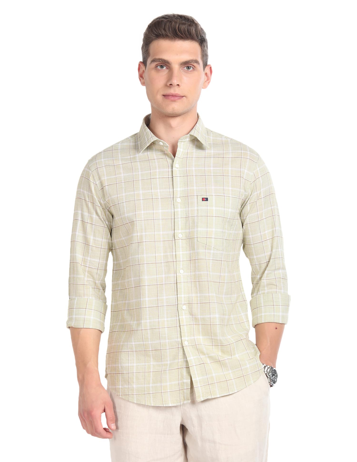 AD by Arvind Tartan Check Pure Cotton Summer Shirt-picture-12