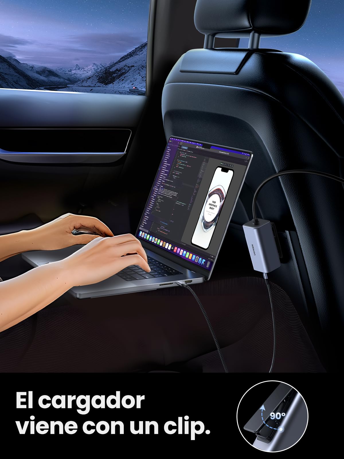 UGREEN Cargador Coche USB C 150W Car Charger Tipo C GAN 4 Puertos | PD 3.1 QC 4.0 PPS Cargador Mechero Coche Carga Rápida Compatible con iPhone 17 16 15 MacBook M5 M4 M3 M2 M1 iPad Galaxy S26