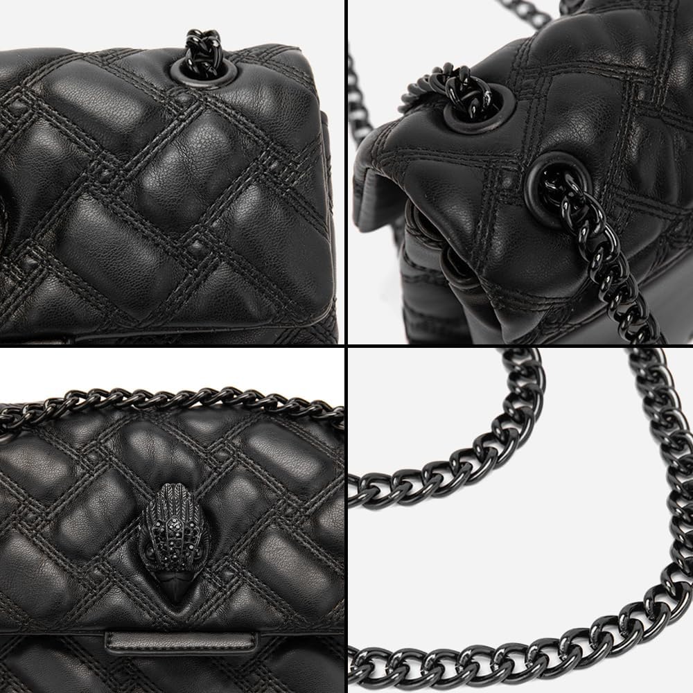 Rejolly Rainbow Stripe Crossbody Shoulder Bag for Women Color Blocking PU Leather Colourful Purse with Chain Strap | PU Leather, with Chain Strap - Image 6