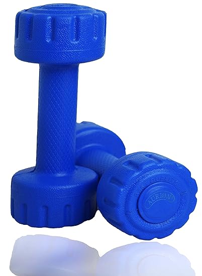 Aurion PVC Plastic Dumbell Set, 1Kg Each (Blue)