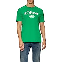 s.Oliver Maglietta in Cotone con Logo Stampato, Verde, M