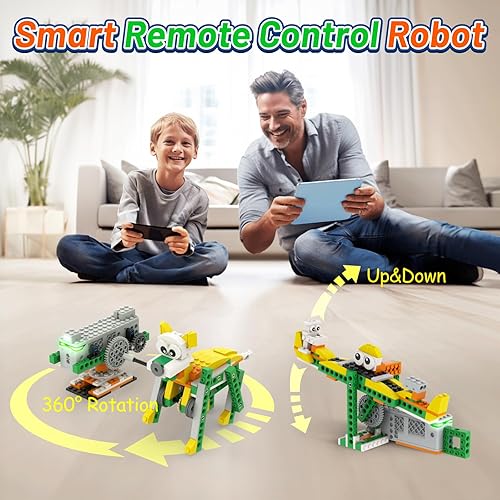 Miniatura 5 de Kit de robot 20 en 1, juguete educativo de bloques de construcción STEM para niños, aprendizaje de codificación, robot RC con aplicaciónautomóvil,