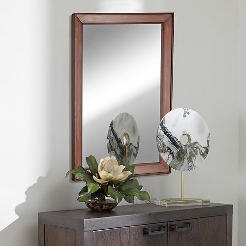 Miniatura 7 de Espejo rectangular para pared, espejo rústico de 20 x 30 pulgadas con marco de madera para sala de estar, entrada, dormitorio (gris plateado)