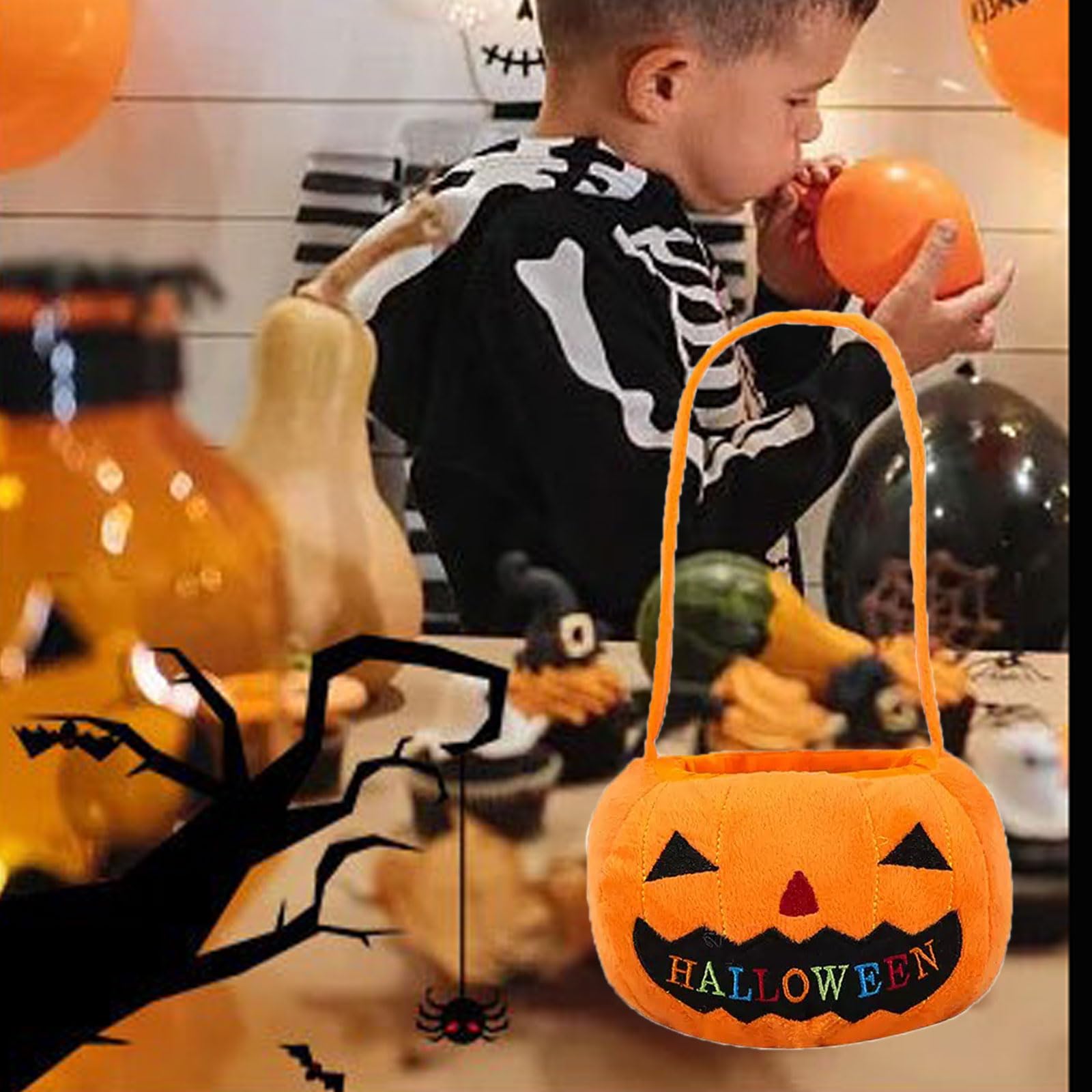 LASIYUAN Halloween Pumpkin Candy Bag bowl Purse Novelty Crossbody Bag Shoulder Bag Holiday Party Cute Handbag ?Halloween Theme Gift?for storing candies, snacks, or small toy