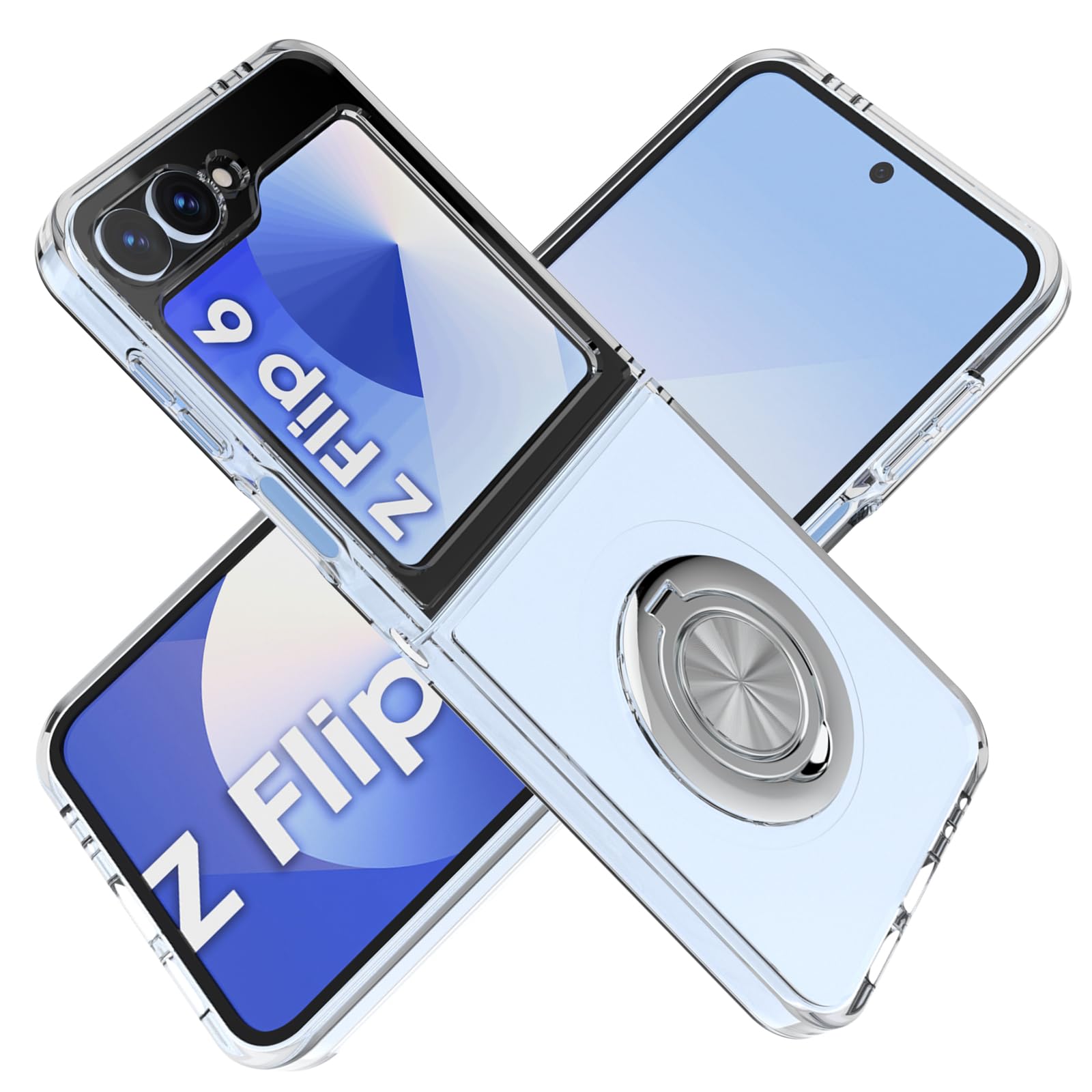 Amazon.co.jp: For Galaxy Z Flip6 ケース リング付き 耐衝撃