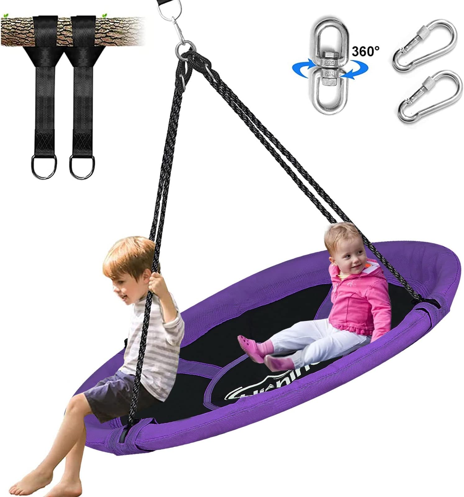 Backyard Swing Balancoire Exterieur Enfant HONEY JOY LED Saucer