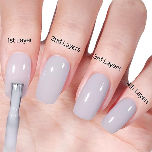 Vista 89 de AILLSA Esmalte de uñas de gel amarillo otoñal, esmalte de gel de hojas de otoño, esmalte de gel neutro translúcido nude de larga duración