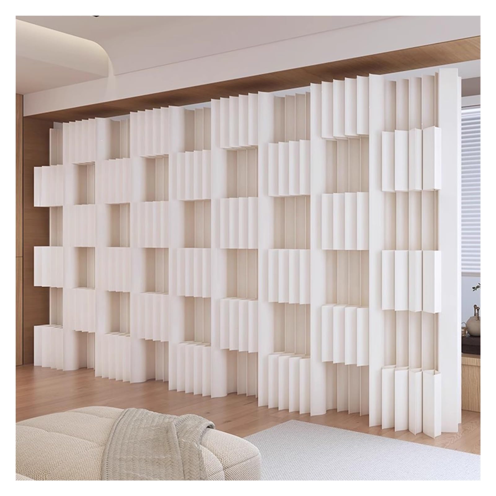 Cloison d'écran 3x1.6m amovible et paravents séparateur de pièce en papier plissé