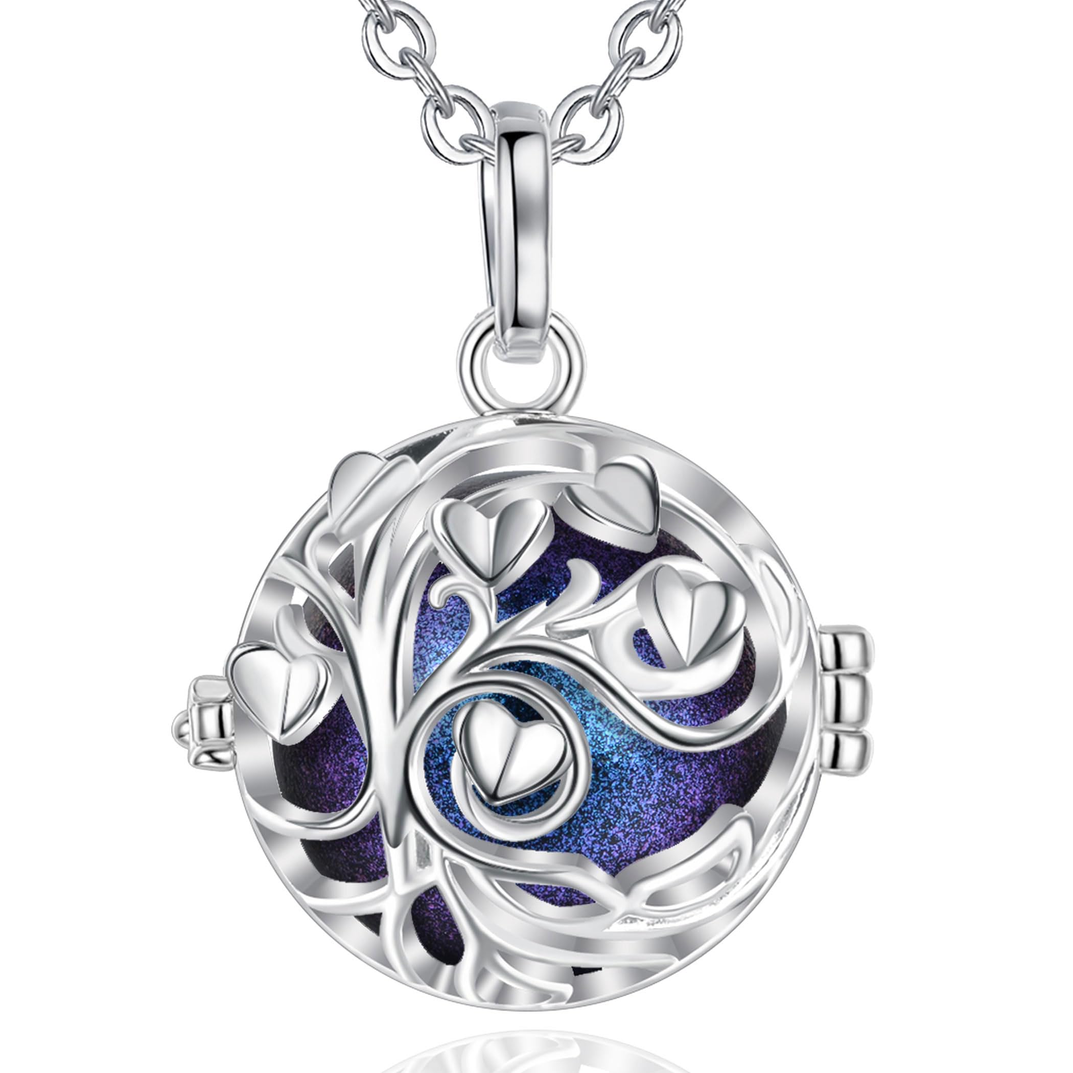 AEONSLOVE Bola Klangkugel Schwangerschaft Lebensbaum Kette Geschenke für Schwangere Werdende Mutter, 2 Ketten