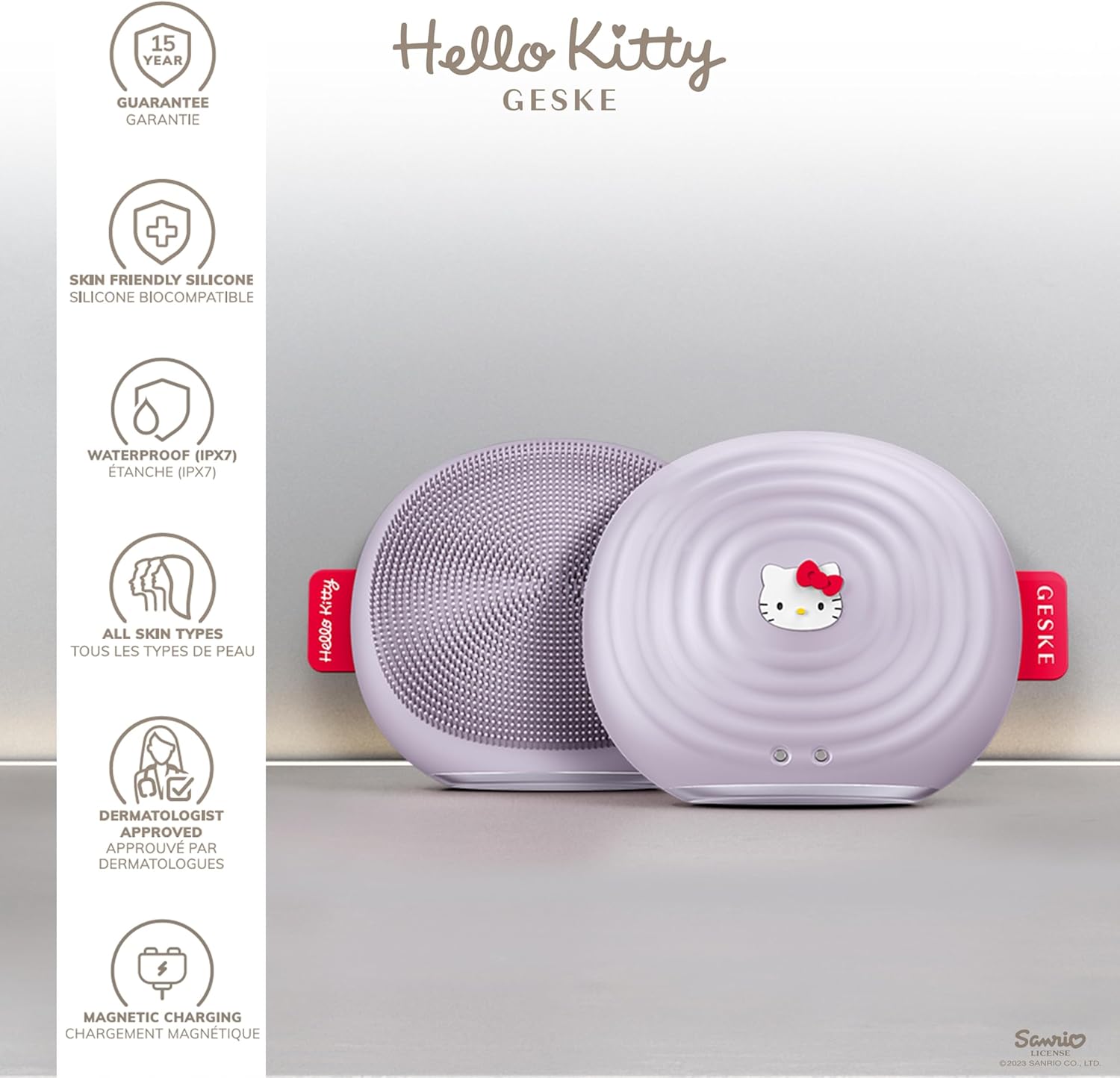 x Hello Kitty SmartAppGuided Sonic Facial Brush | 4 in 1 Electric Cleansing Brush | Daily Skincare Routine | Facial Massager