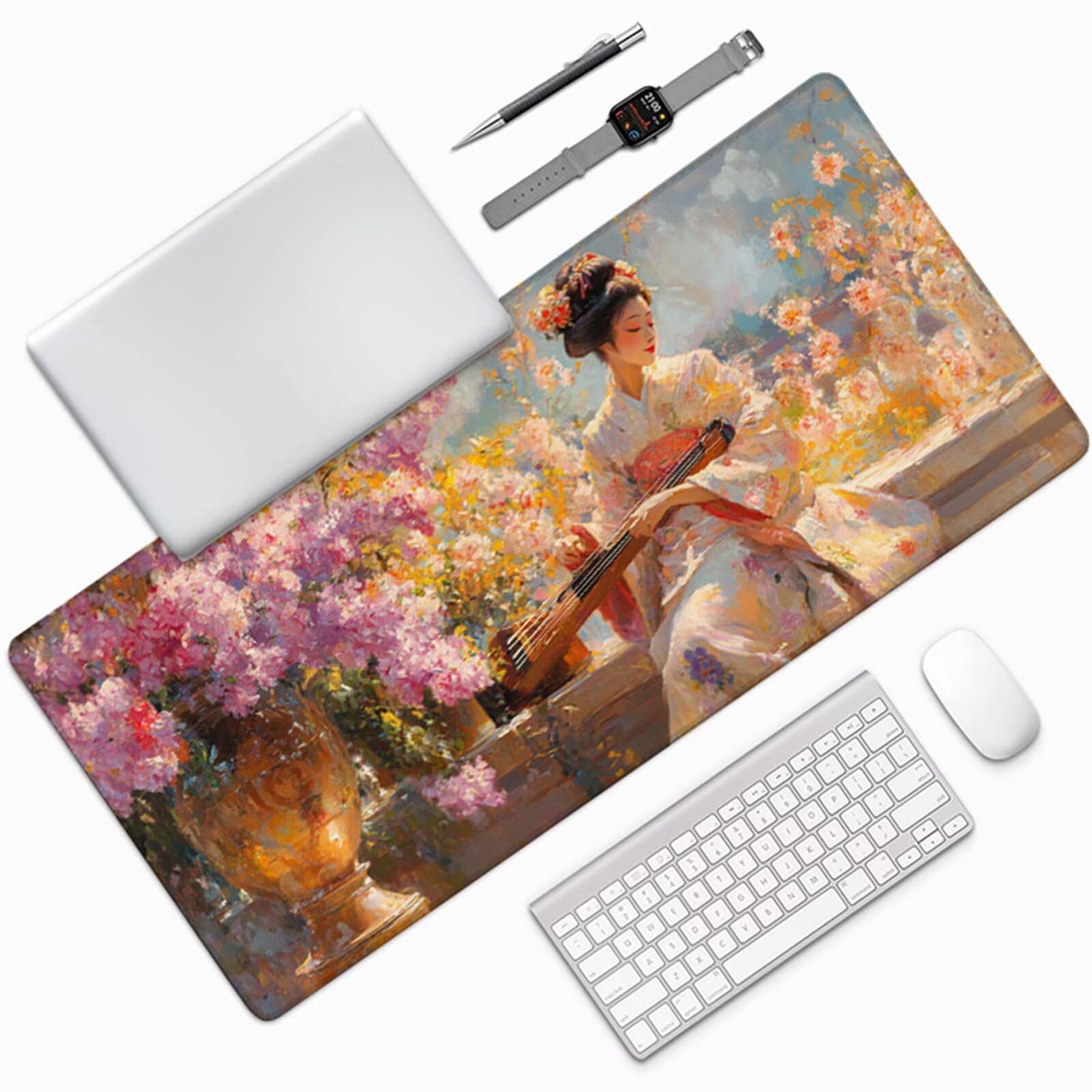 Podkładka pod mysz dla kobiet, podkładka pod mysz XXL 1200x600x3mm, podkładka pod mysz do gier, podkładka pod mysz do gier poprawia dokładność i szybkość, akcesoria dla graczy, do biura, żółta U-9627