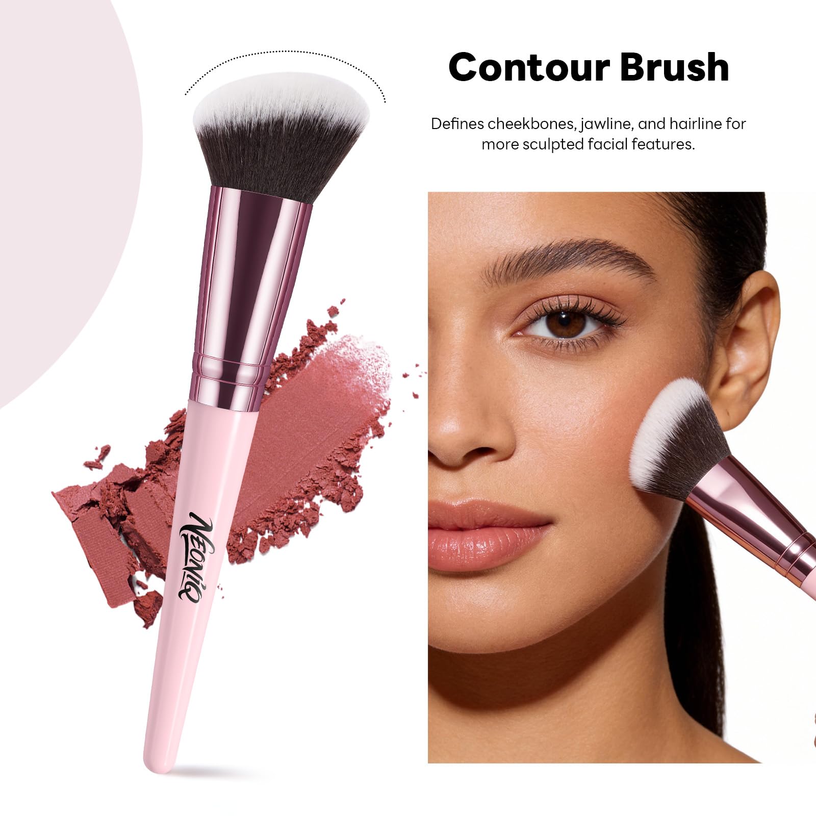 Set di 25 pennelli da trucco con custodia da viaggio, kit di pennelli professionali per fondotinta, correttore, cipria, ombretto e fard, strumenti cosmetici essenziali, set regalo portatile da