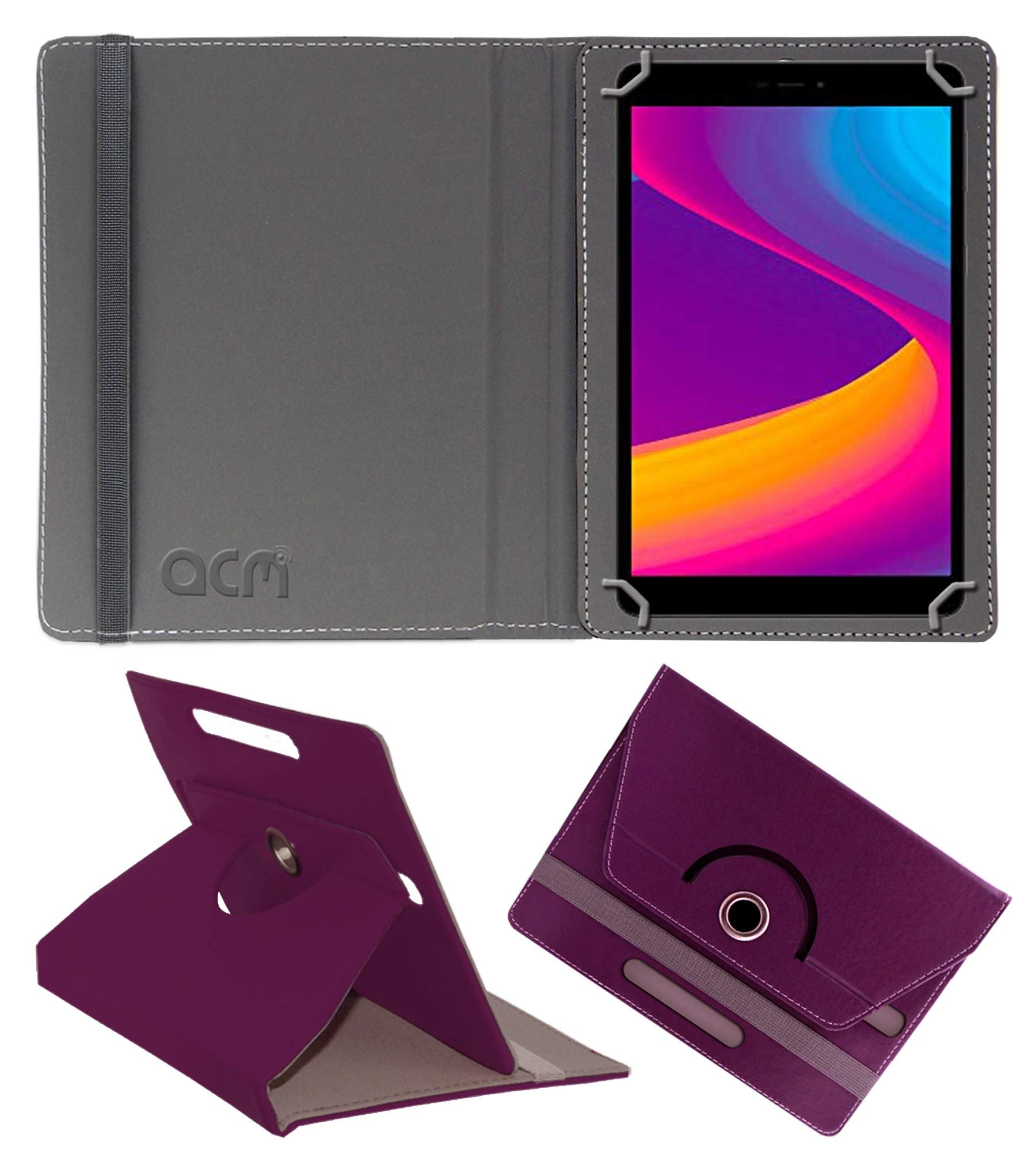 Acm Rotating Leather Flip Case Compatible with Panasonic Tab 8 Hd Tablet Cover Stand Purple (B08HRQHK8W) Amazon Price History, Amazon Price Tracker