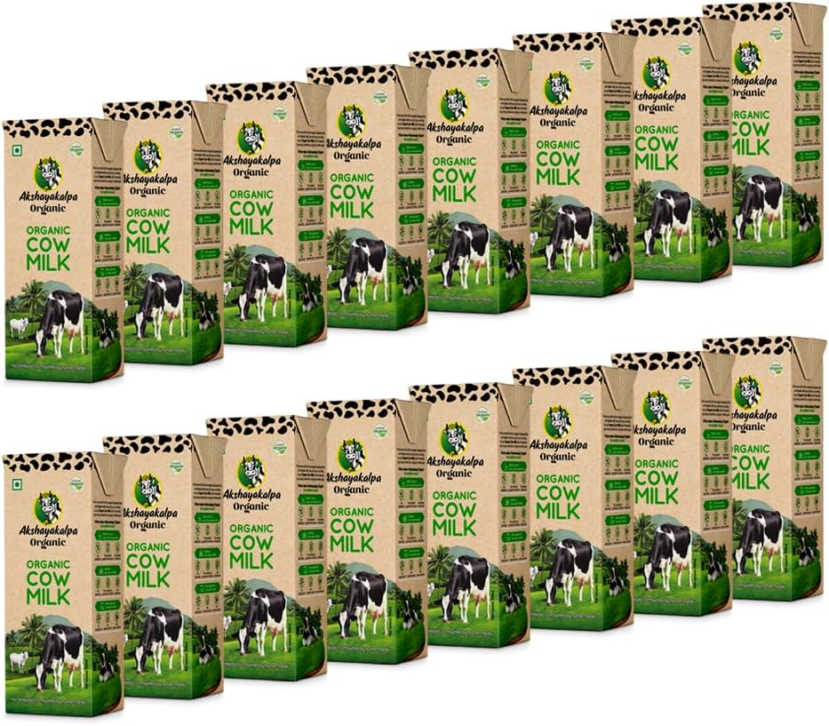 Akshayakalpa Organic Cow Milk (UHT) Pack of 16 (200ml)