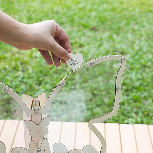 Miniatura 4 de Fonder Mols Libro de invitados de boda con diseño de mariposa alternativa, letrero de libro de invitados de mariposa, marco de madera para