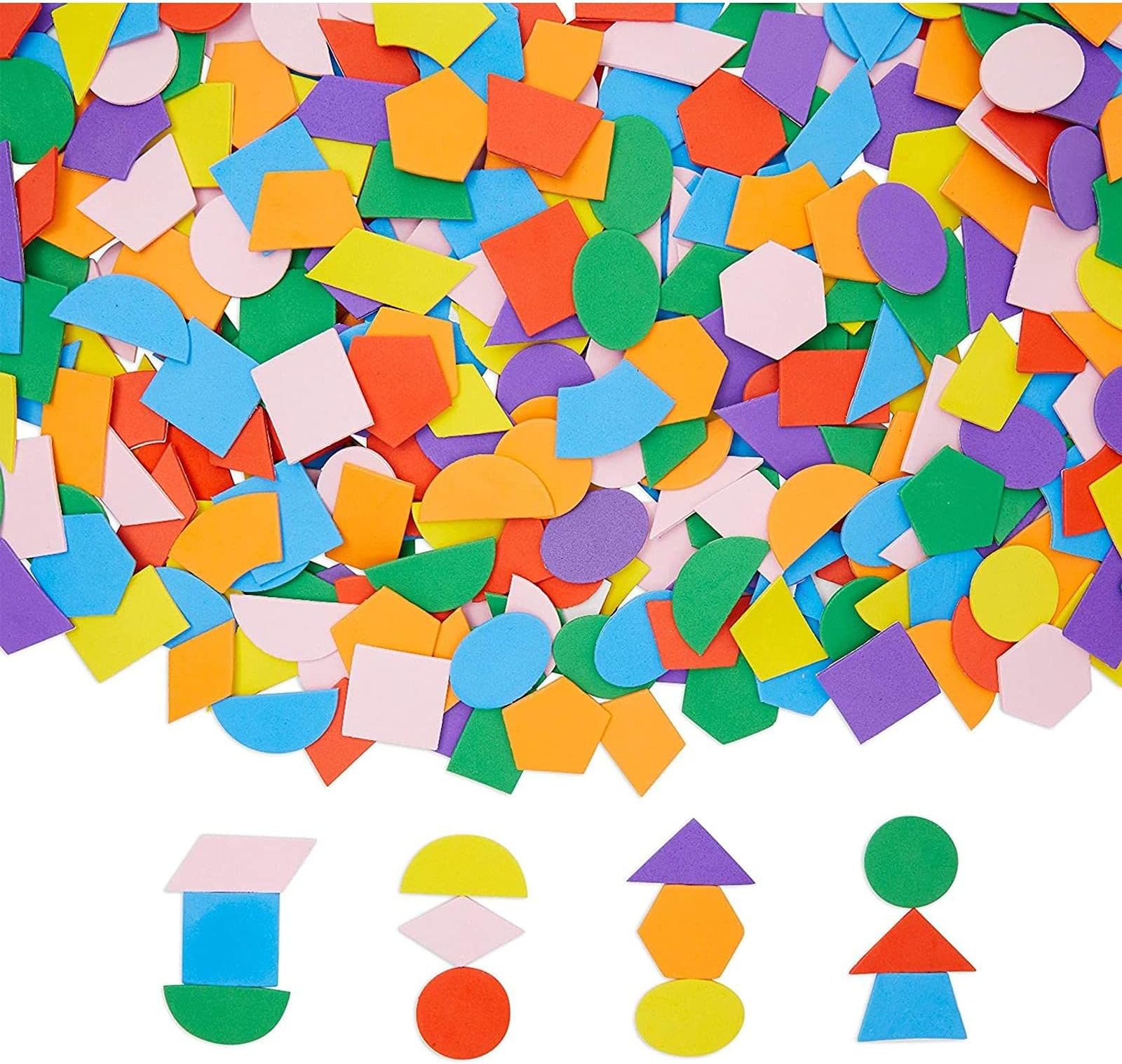 Juvale Self Adhesive Craft Foam Shapes, Arts and Craft Supplies (1000 Pieces)