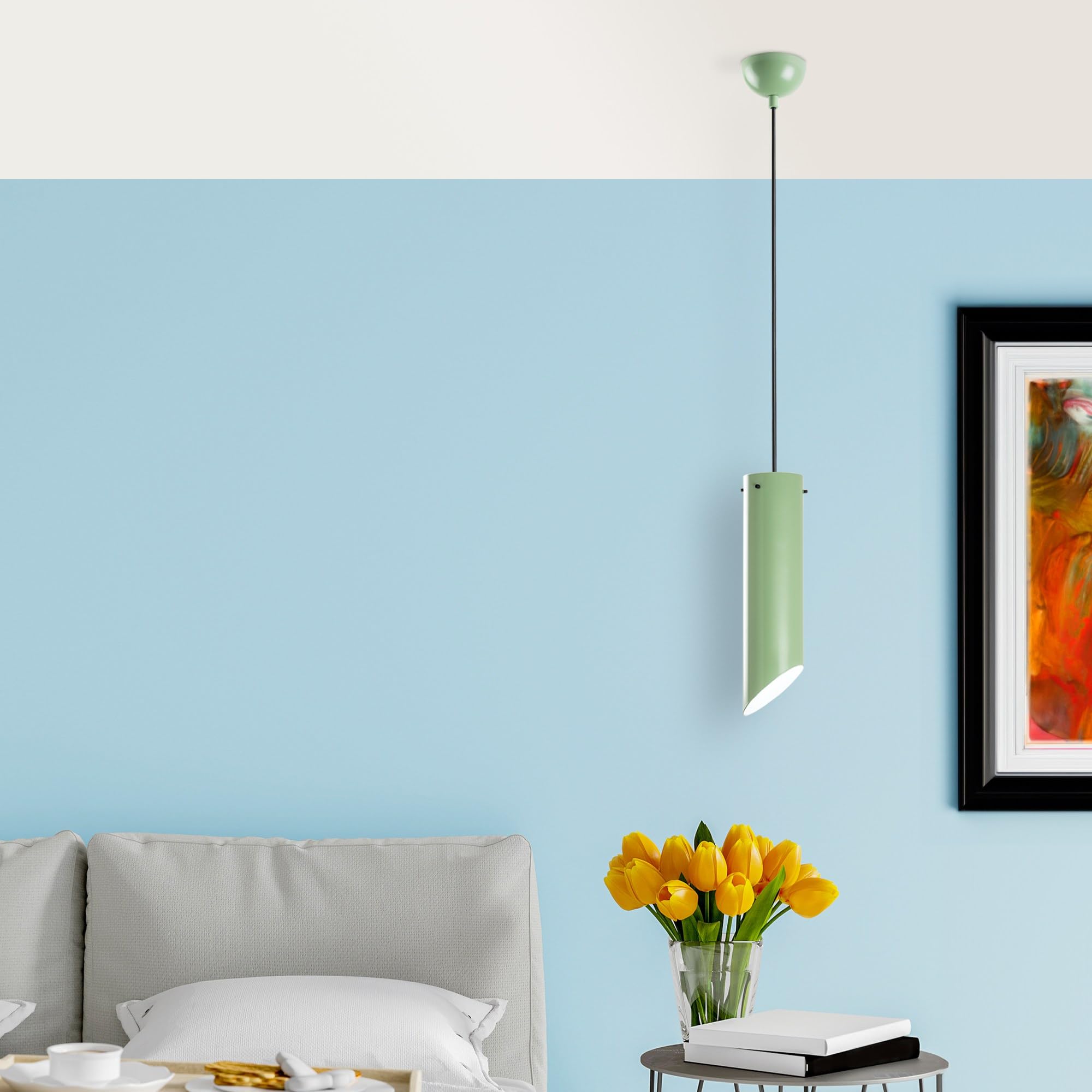 Chandelier menthe Opviq ajustable pour en finir avec les plafonds trop bas