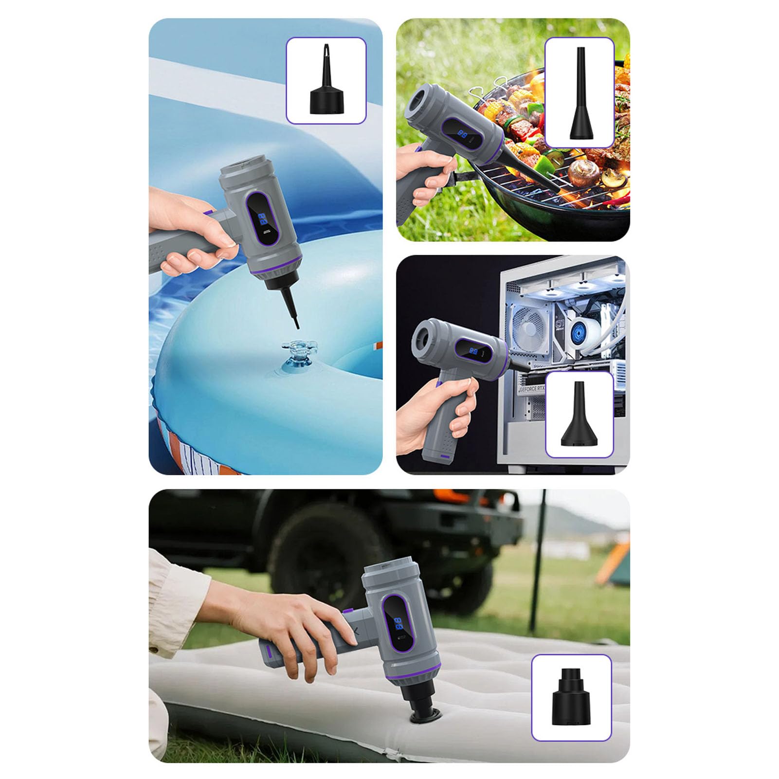 Dpofirs Aspirapolvere Portatile, Aspirapolvere Senza Fili per Auto 22000Pa con Motore Brushless per la Pulizia dell'Auto e della Casa, Portatile per di Animali Domestici, Include Accessori (GRAY)