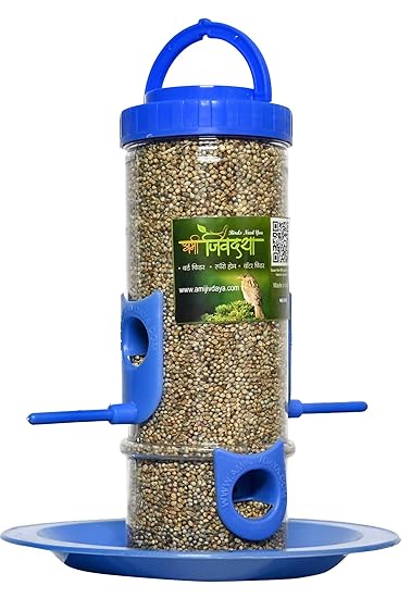 Skybeings Bird Feeder for Bird Food Medium 1 Piece_Blue