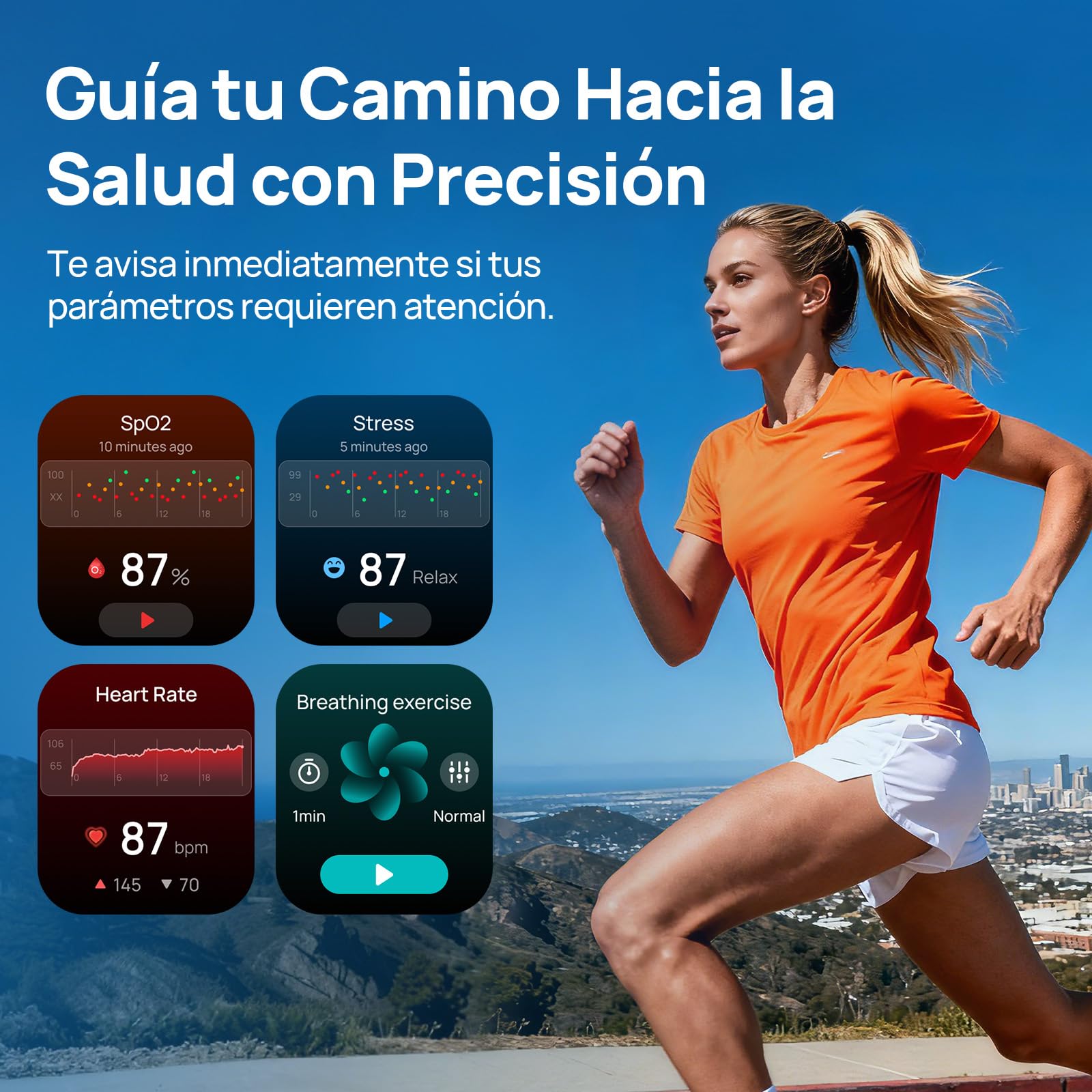 Mibro Fit Reloj Inteligente Hombre Mujer para Running con GPS, Plateado