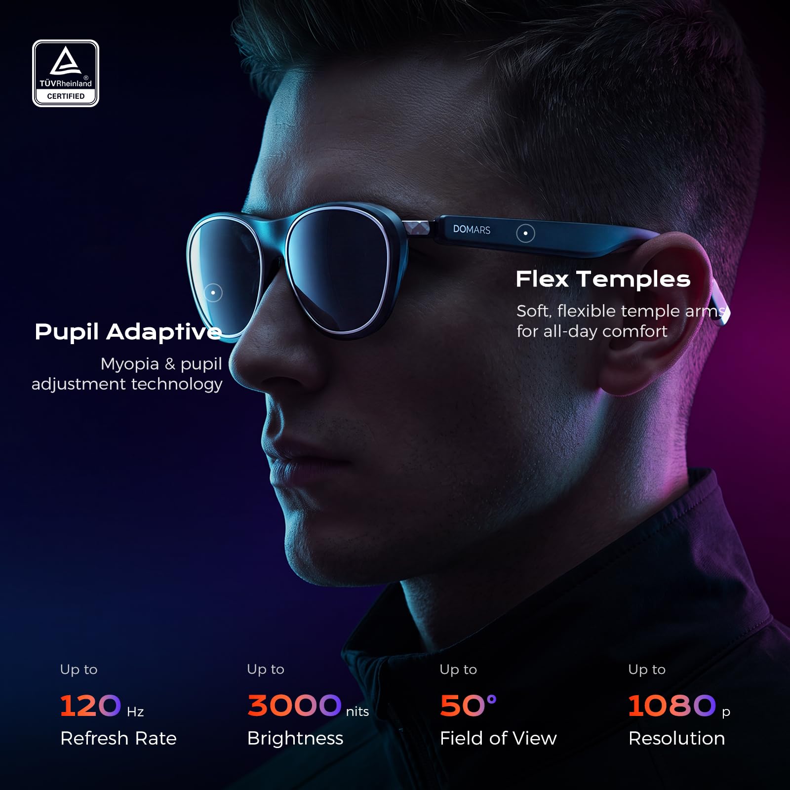 Okulary Ar/Xr Z PotróJnym Ekranem, Micro-Oled 1080p, Wirtualny Ekran 360 Cali, Inteligentne Okulary Ar Z Komputerem Przestrzennym, Okulary Do FilmóW I Gier Dla Kobiet I MężCzyzn