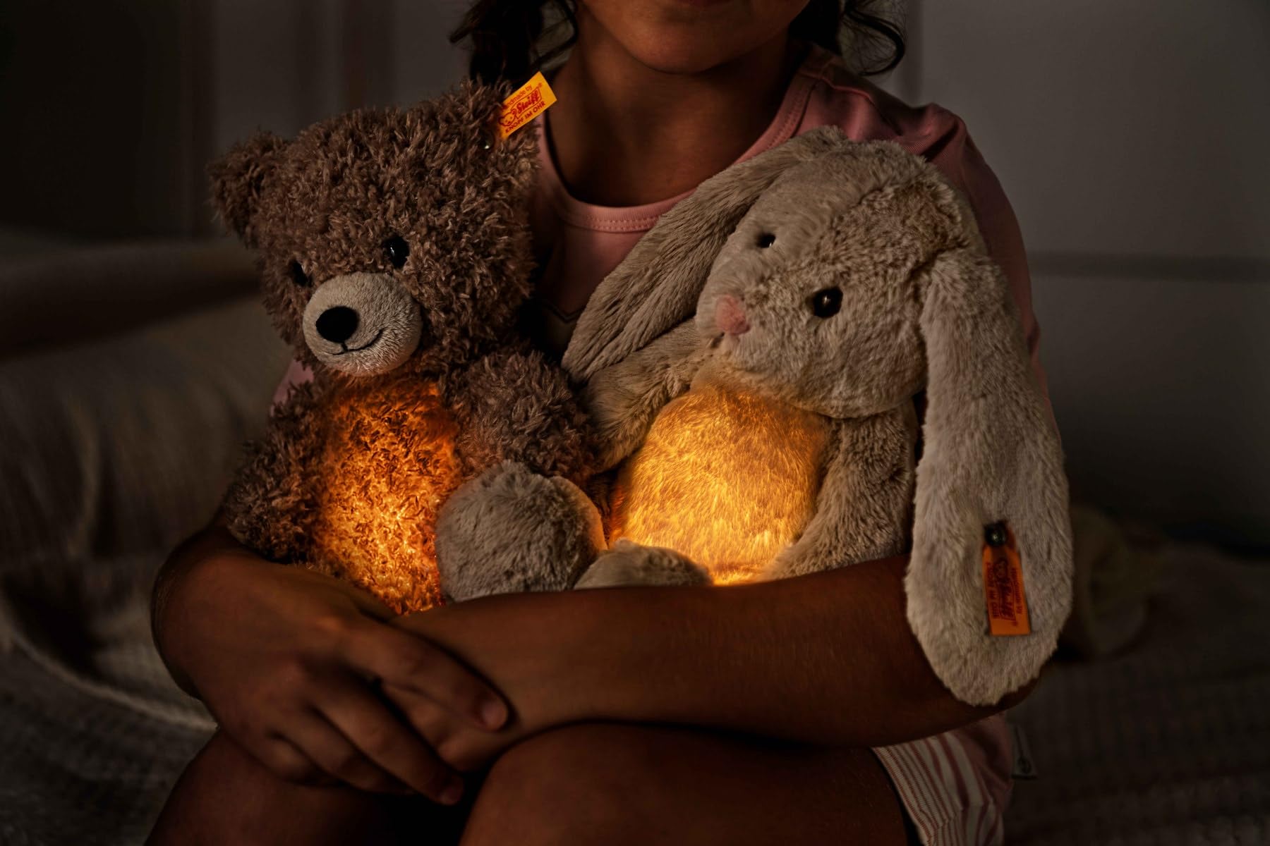 Steiff Caspar - Luz Nocturna con Oso de Peluche, 28 cm, Color marrón Claro