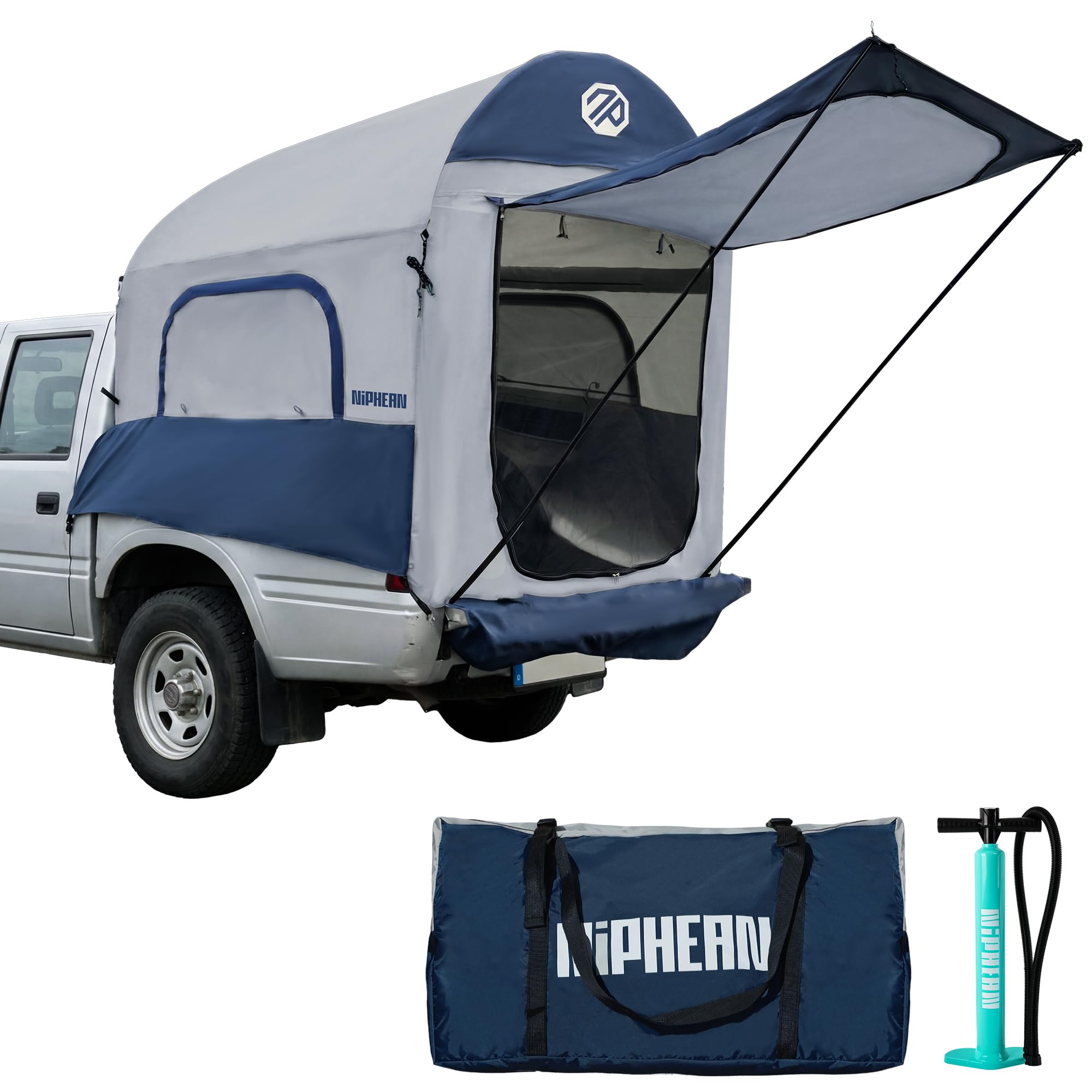 Niphean Truck Bed Tent for Camping 5ft-8ft for 2+1 People, 2 Mins Setup