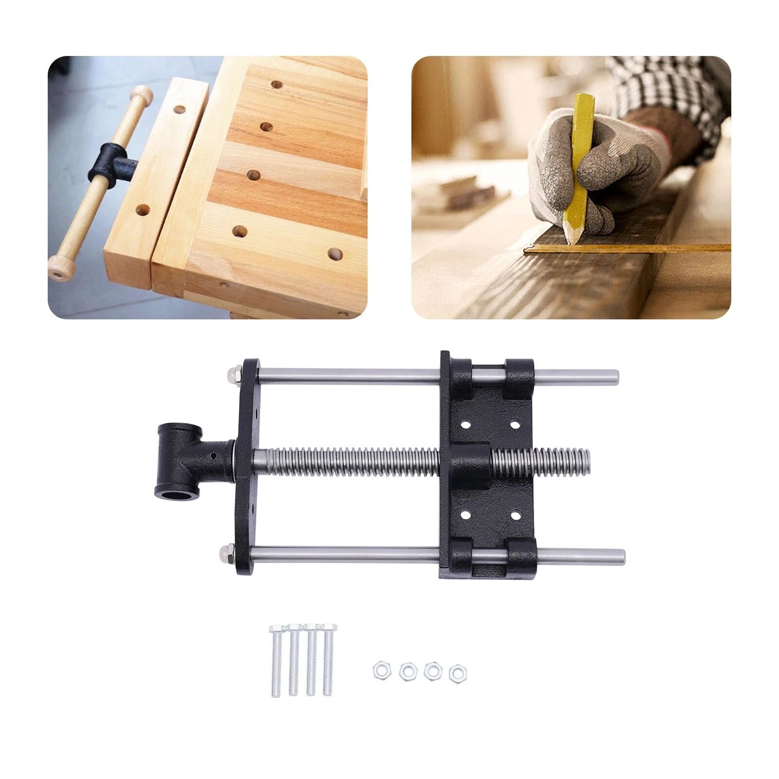 Holzschraubstock 7 Zoll für Hobelbank, 7''/180mm Holzschraubstock, Heavy Duty Tischklemme Clip Vorderzange für Hobelbank