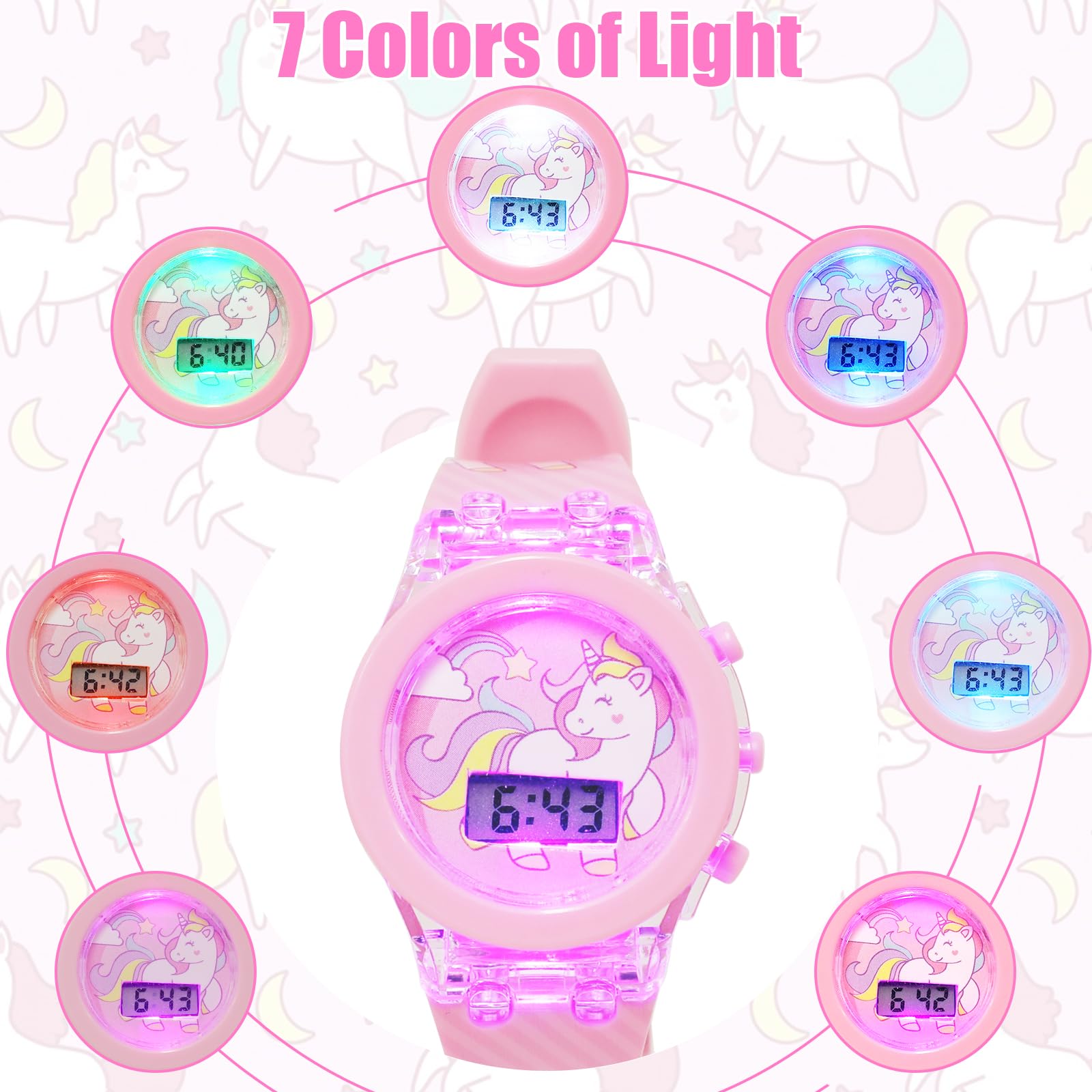 Reloj Digital para Niños Niña, Reloj de Pulsera Niña Multifunción, Relojes Niñas Niños Digital para Niños de 3 a 12 años