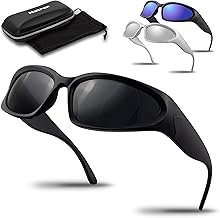 Netrox® Sunglasses – Sports Glasses with Case and Microfibre Bag – Sunglasses Mirrored Glass in Three Colours UV400 Protection – Quick Rave Techno Sports Glasses – Men and Women – Black Silver