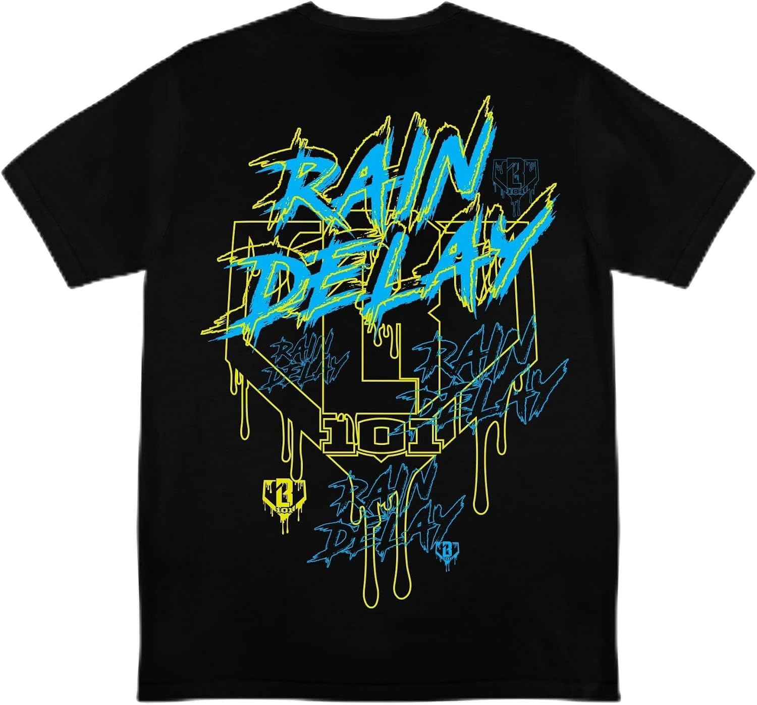 BL101 Adult Rain Delay Baseball Graphic Tee for Men Sizes S-3XL