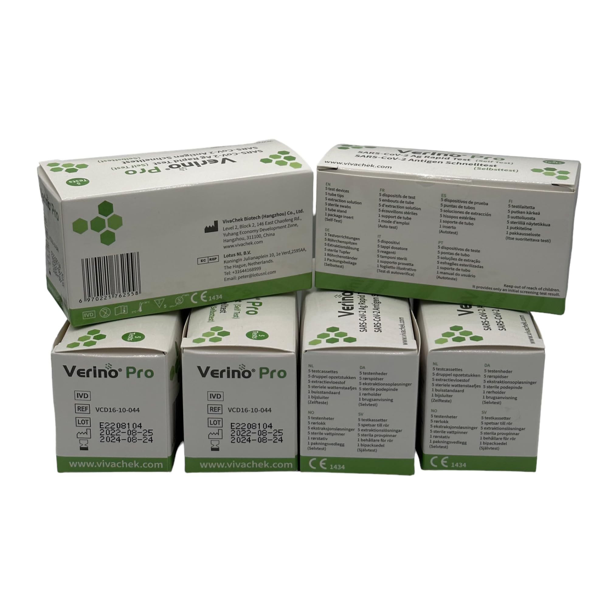 30x VivaChek Verino Pro Corona SARS-CoV-19 Schnelltest zur Eigenanwendung (6 x 5 Stück) COVID Antigen Schnell Laien Selbst Test | CE 1434 | Nasal Abstrich Coronatest