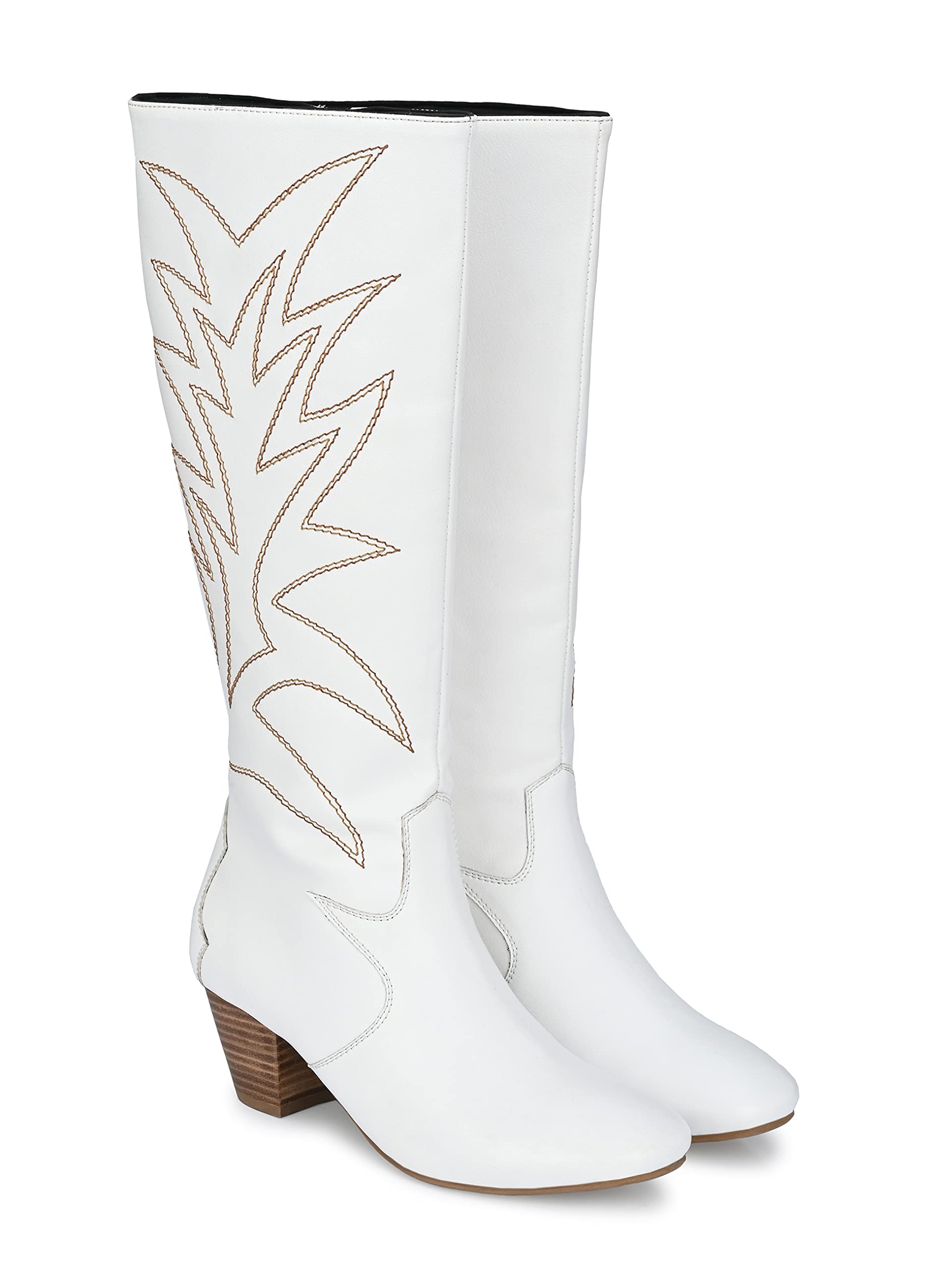 Women's White Cowboy Knee Boots