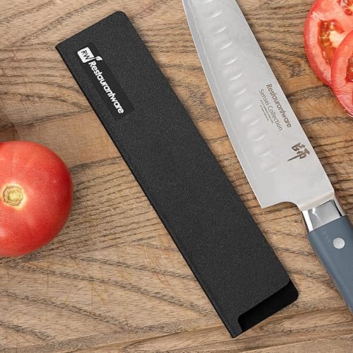 Miniatura 3 de Restaurantware Protector de cuchilla de plástico negro para cuchillos, se adapta a Santoku y cuchillo de chef, 8.5 x 2 pulgadas, forro de fieltro, a