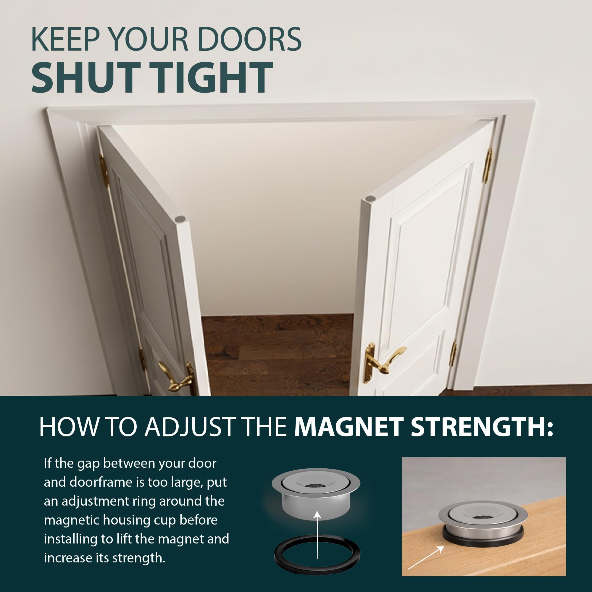 Mega Handles Concealed Magnetic Door Catch for Dummy Doors - 2