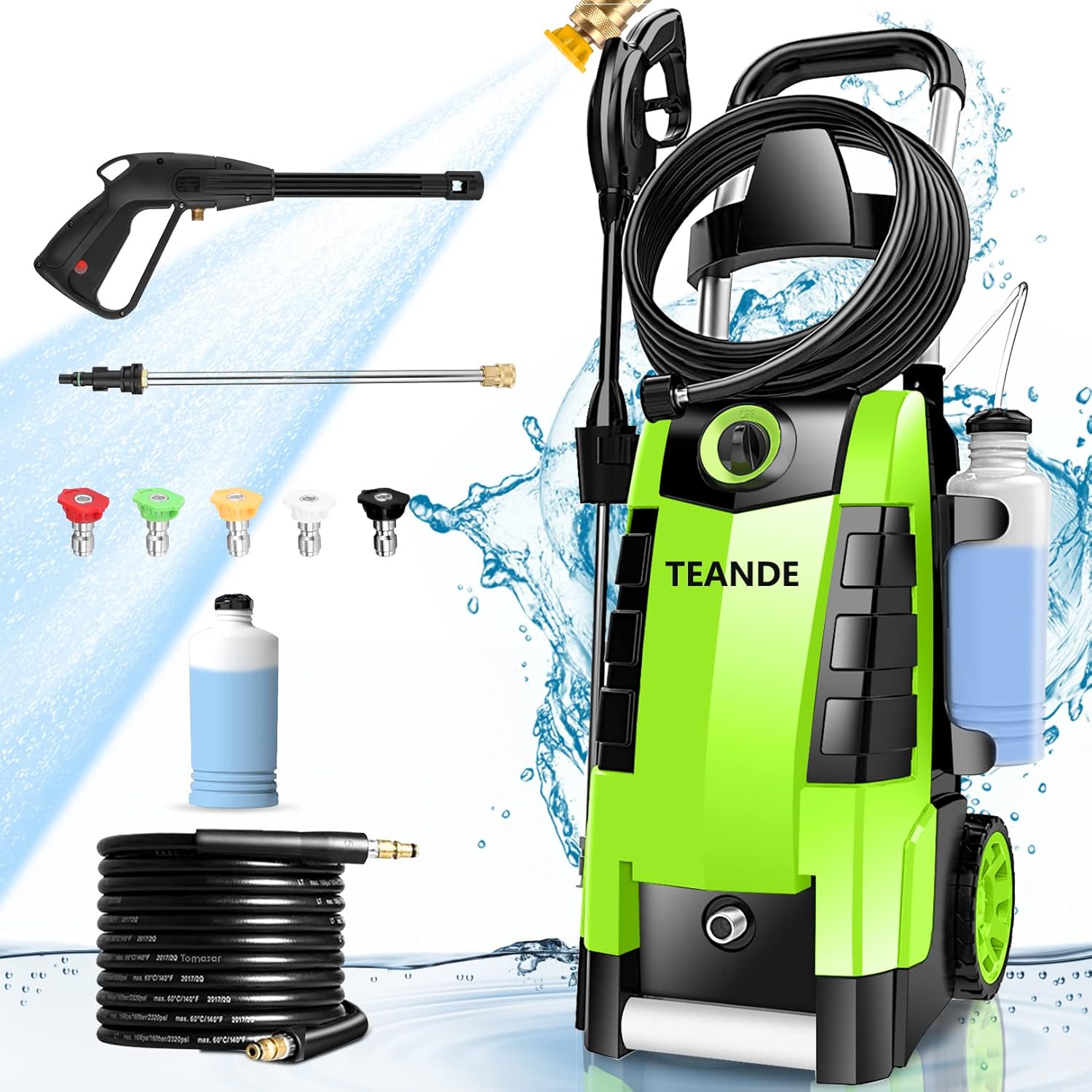 TEANDE Power Washer, TE3000 1.9GPM Pressure Washer 1800W