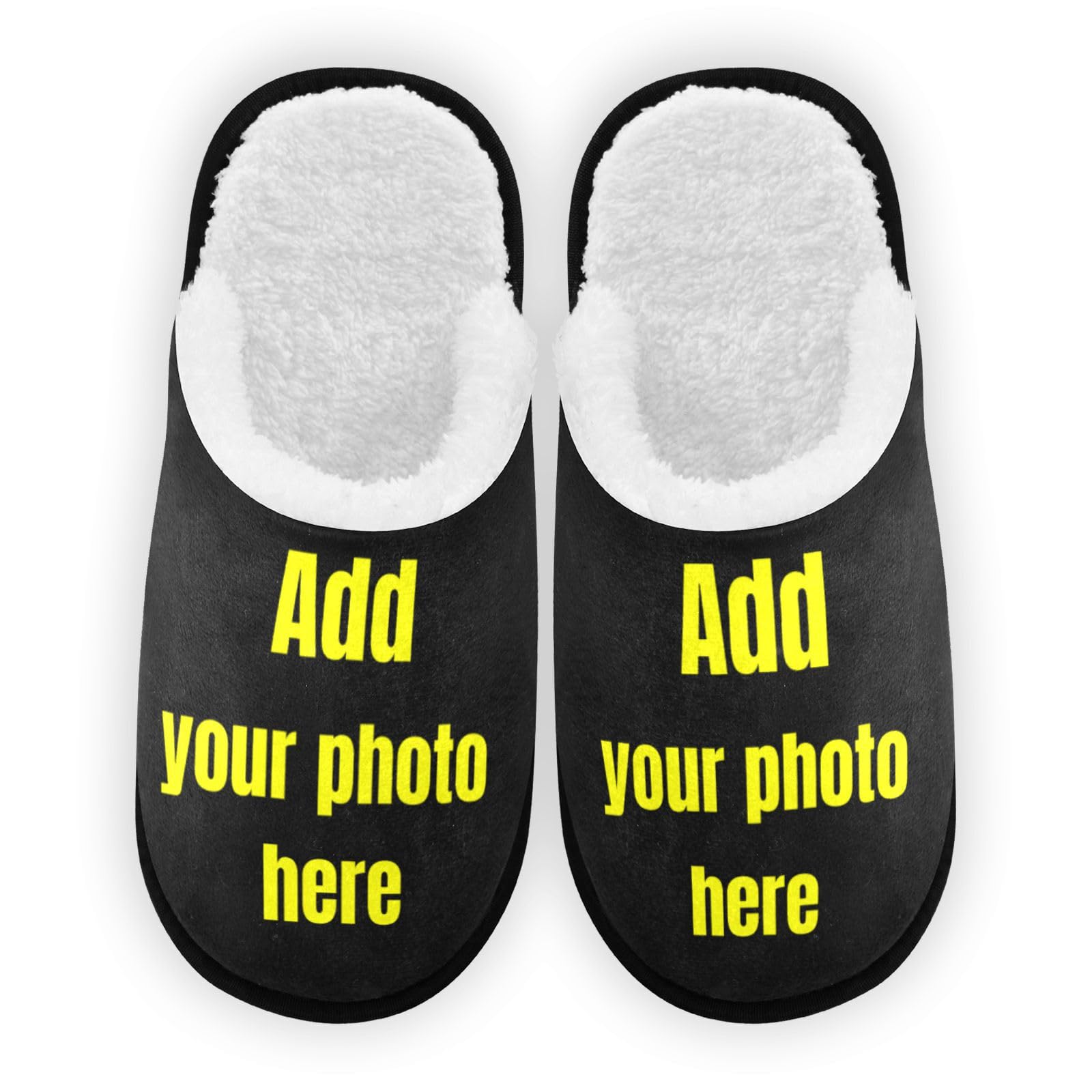 Glaphy Custom Slippers for Men, Personalized Photo Memory Foam Non-Slip Indoor Slippers Bedroom Hotel Travel Spa Home Shoes, Large