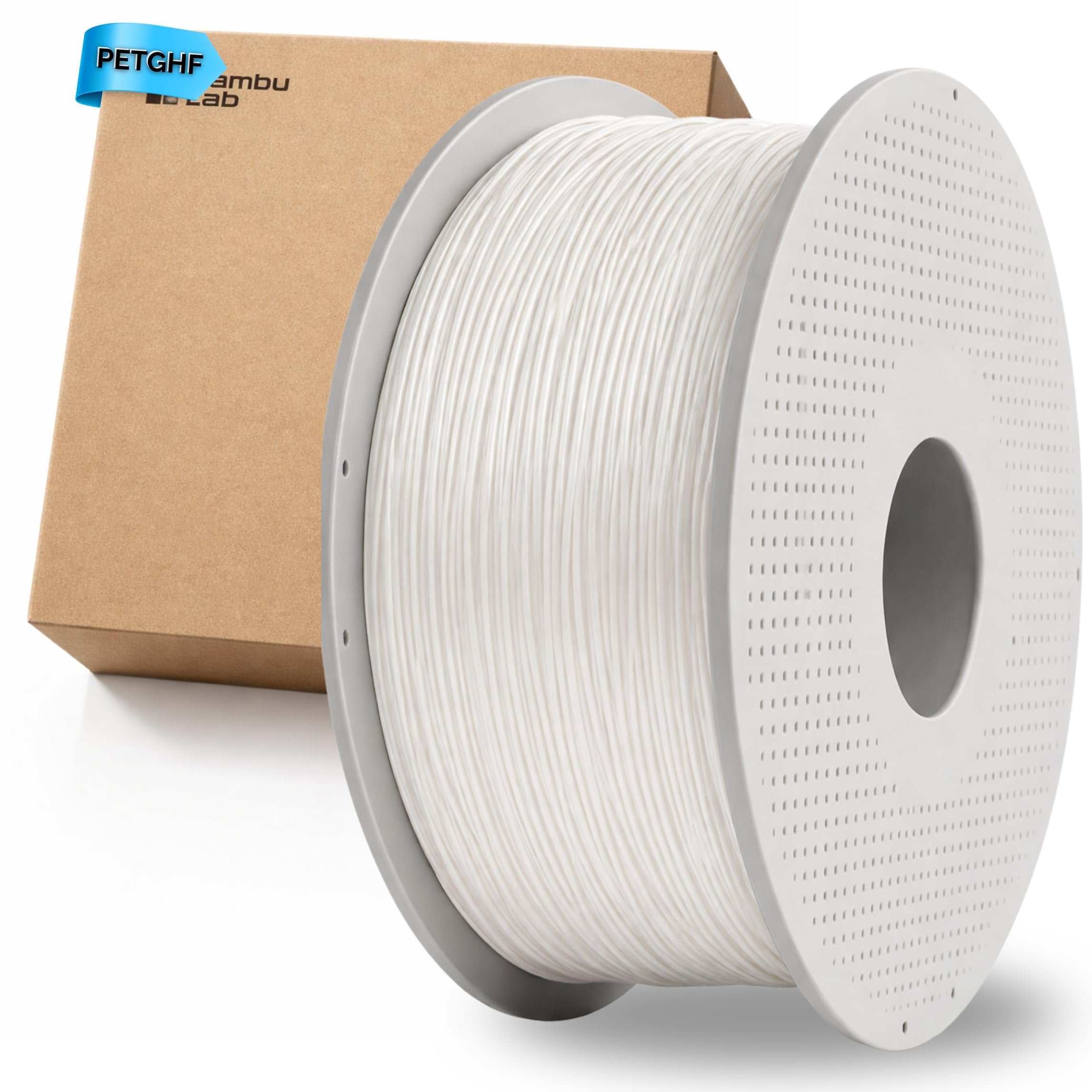 PETG HF avec puce RFID compatible avec Bambu Lab avec bobine vide pour Bambulab AMS P1S P2S P1P X1C H2D H2C H2S Rouleau d'accessoires PET-G High-Flow pour imprimante 3D (blanc (33100))