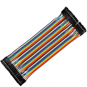 sourcingmap Female to Female 40Pin Breadboard Jumper Wire 2.54mm Asphalt Ribbon Cable 21cm Long