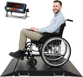 Wheelchair Scale | Improved 2025 Pro Version with Separate Ramps Preventing Flipping | 1000 lb Capacity 0.1 lb Accuracy | Dual Ramp Design | Digital Medical Scale for Home Use, Senior Care & Clinics