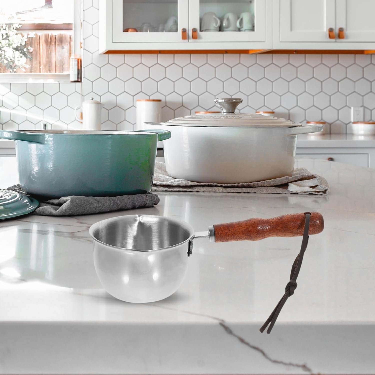 Stainless Steel Butter Warmer Pot 150ml Flat Bottom Small Pan