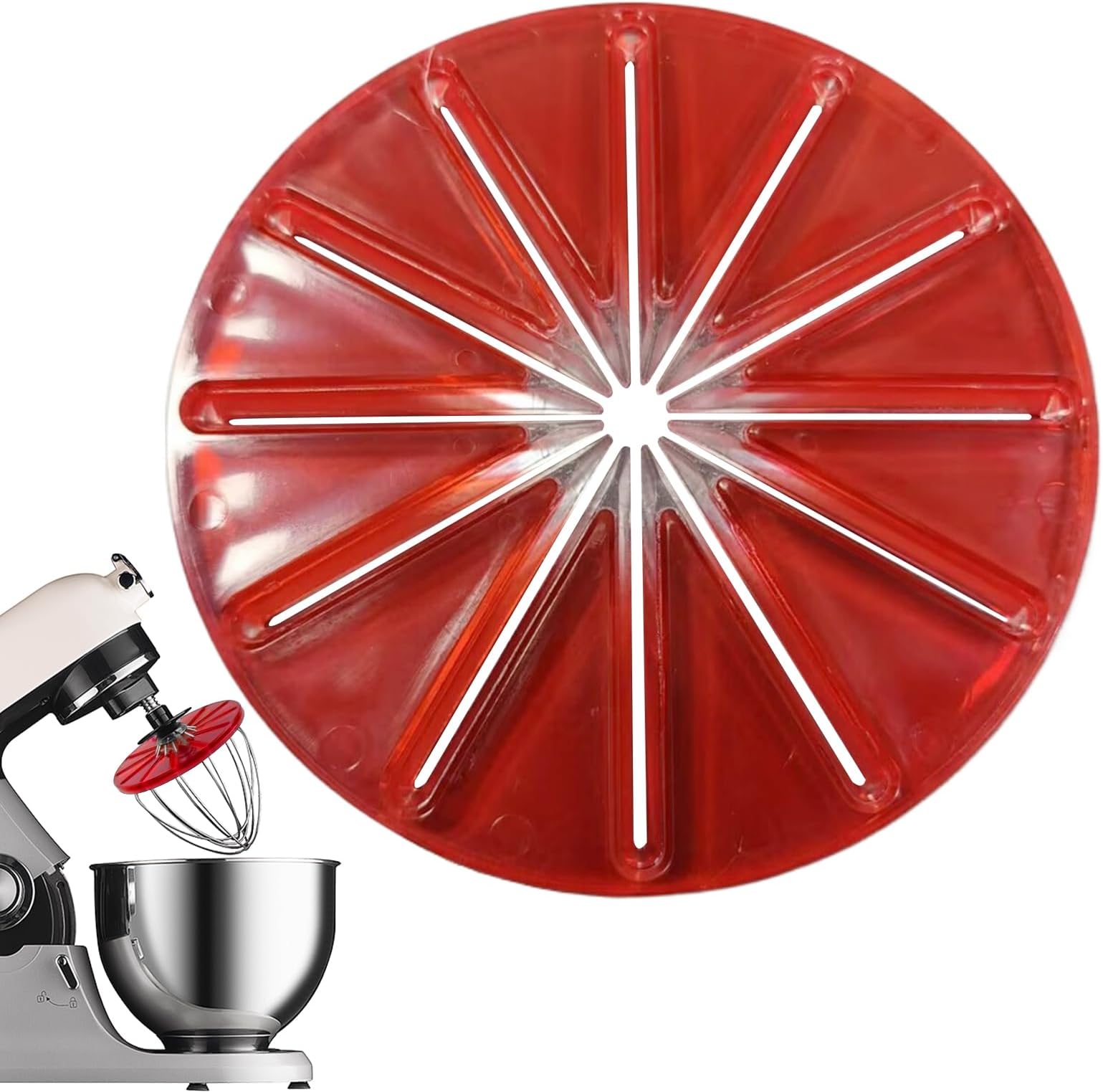 Mixer Splash Guard, Vertical Mixer Accessories Scraper, 6-Line Stirring Head Anti-Splash Baffle for Home Dormitory Restaurant Apartment Businesses Rental Cafe Bakery