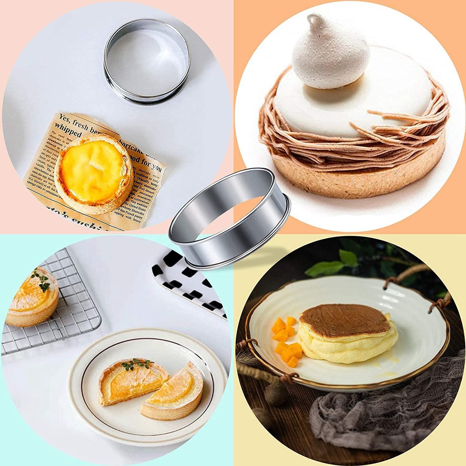 12 PZ TEGLIA per muffin in acciaio inox crostata per uova sale marino