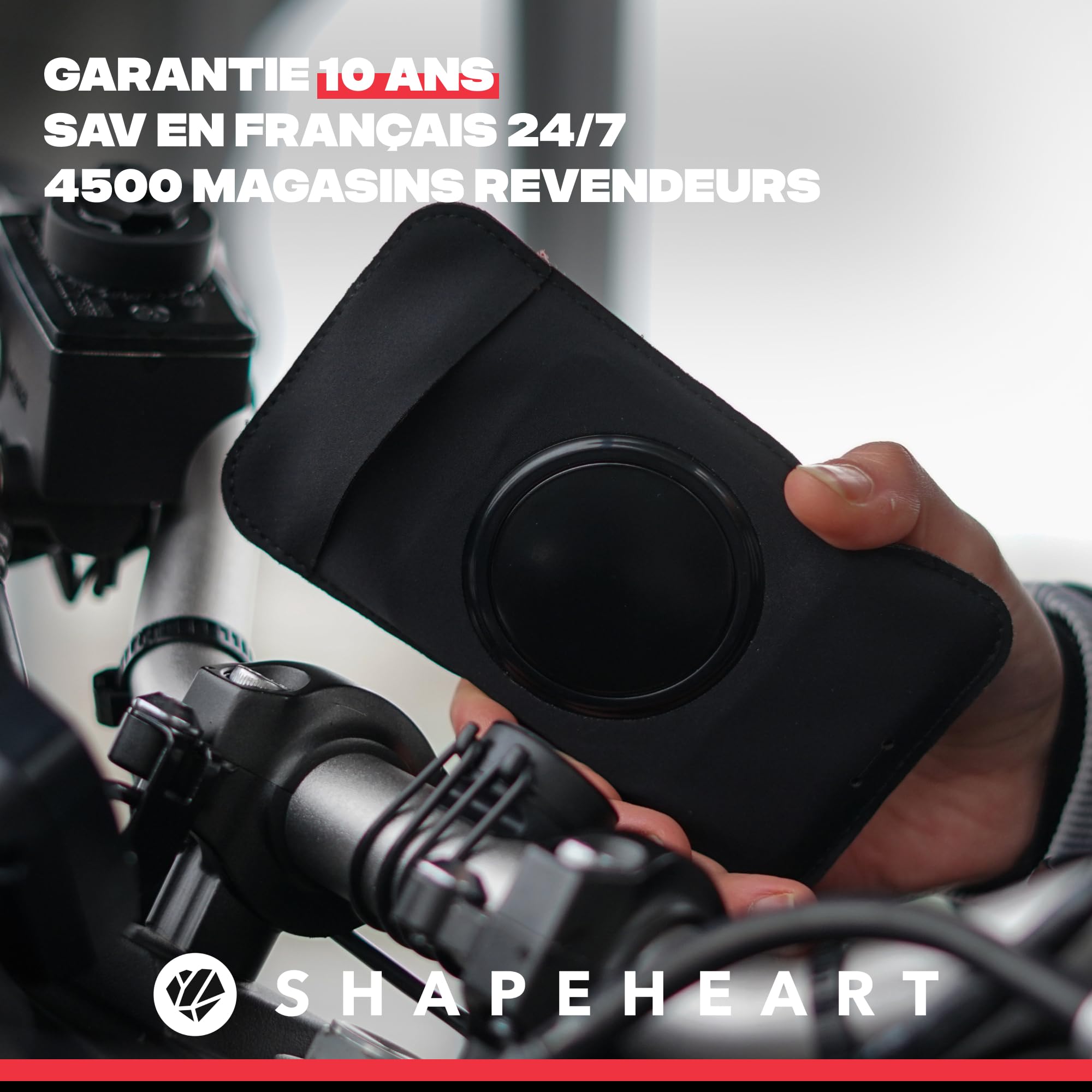 Shapeheart Pochette Téléphone Magnétique de Rechange Étanche et Tactile | Compatible tous Smartphones | Pour Support Vélo, Moto, Voiture, Brassard et Ceinture | Clap et Retrait 1 Geste | Weatherproof