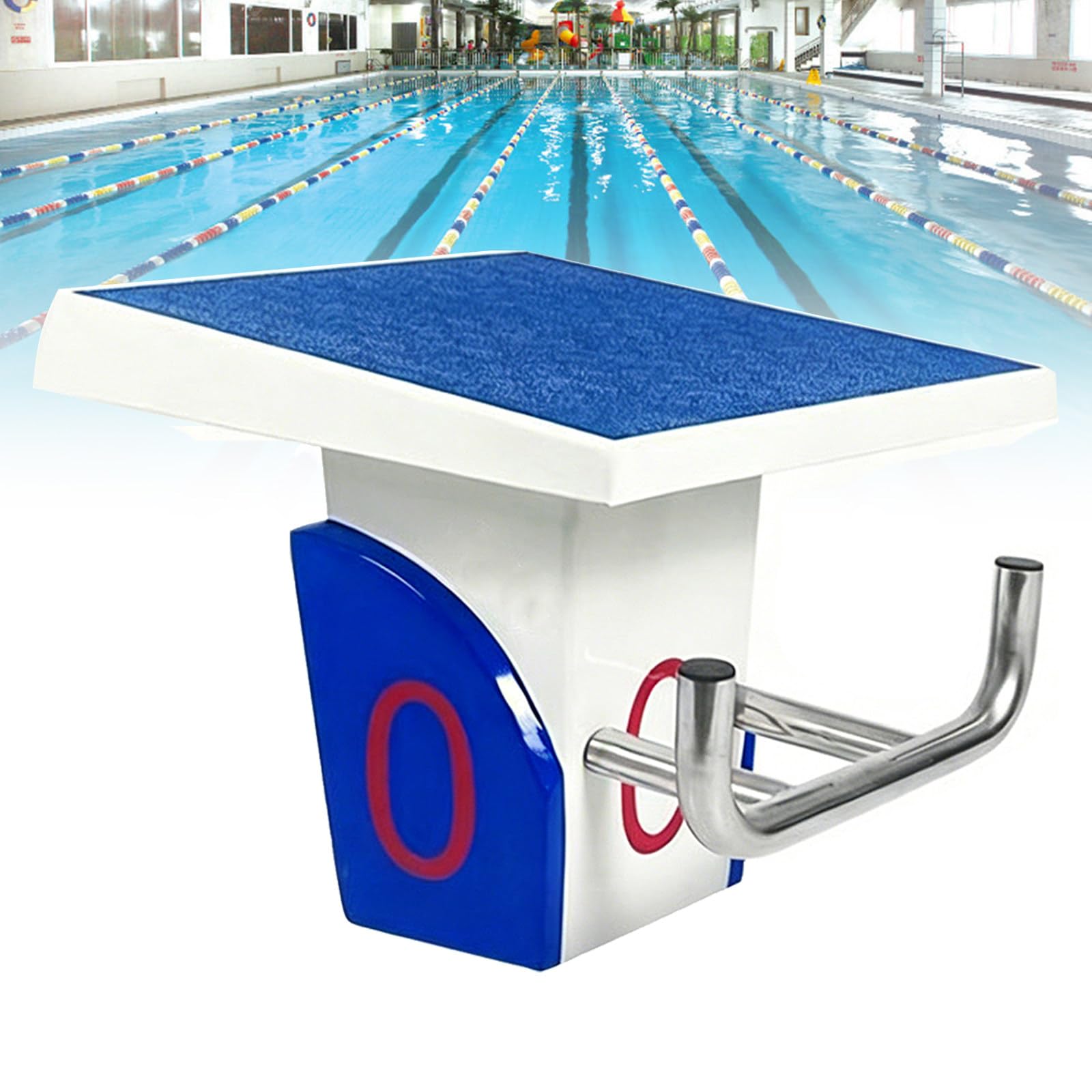 Plateforme de plongée antidérapante, capacité de 150 kg, base en acier inoxydable, surface en caoutchouc antidérapant et poignée pour entraînement de compétition, piscines intérieures et extérieures