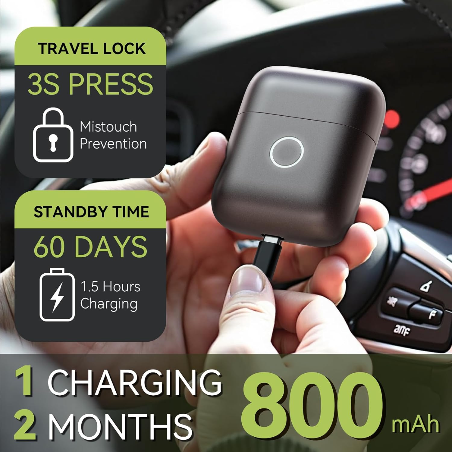 VNU Alloy Body Foil Shaver, Mini Pocket Shaver for Travel, Electric Razor for Men Face Beard, IPX7 Waterproof & 60-Day Standby, Gift for Men/Husband/Dad (Dark Gray) - Image 5