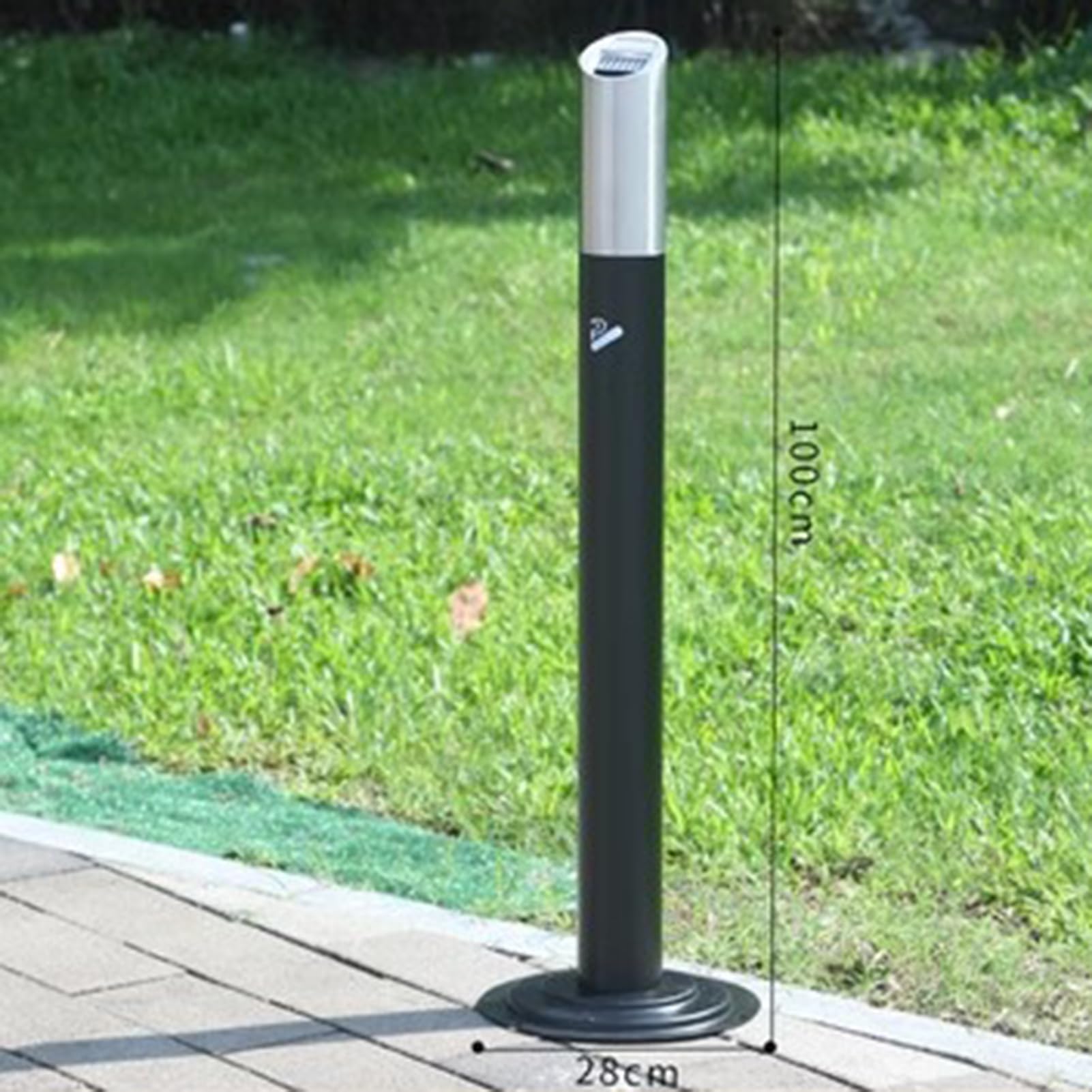 Zewnętrzna popielniczka ze stali nierdzewnej, wolnostojący kosz na papierosy, pionowy kosz na śmieci do użytku wewnątrz / na zewnątrz, trwała i odporna na warunki atmosferyczne, łatwa do czyszczenia