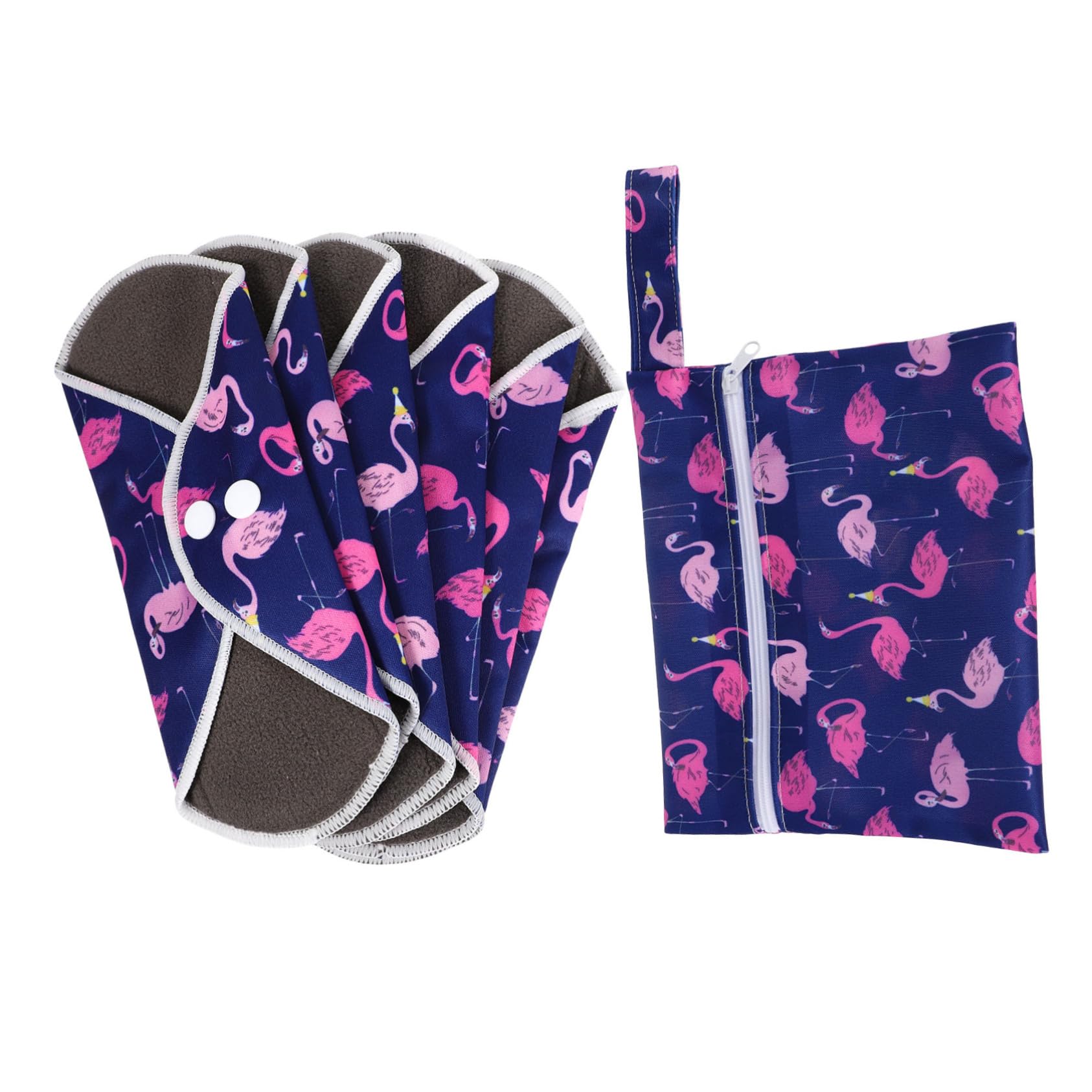 FOMIYES 3 Set Di Assorbenti Mestruali Lavabili Al Carbone Con Grazioso Beauty Case Da Viaggio