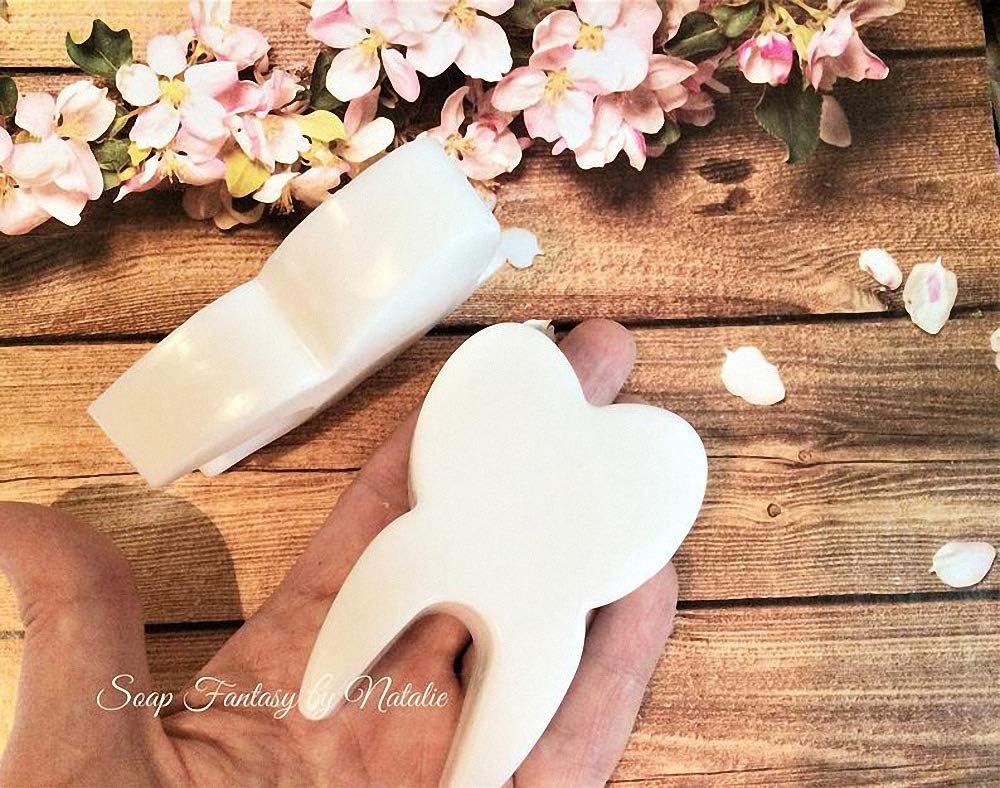 Tooth Silicone Mold, Funny Teeth Shape Novelty Ice Cube Tray, Chocolate Candy Dessert Jello Mold, Soap Making Mold, Cake Baking Pan, Perfect Gag or White Elephant Gift for Dentists
